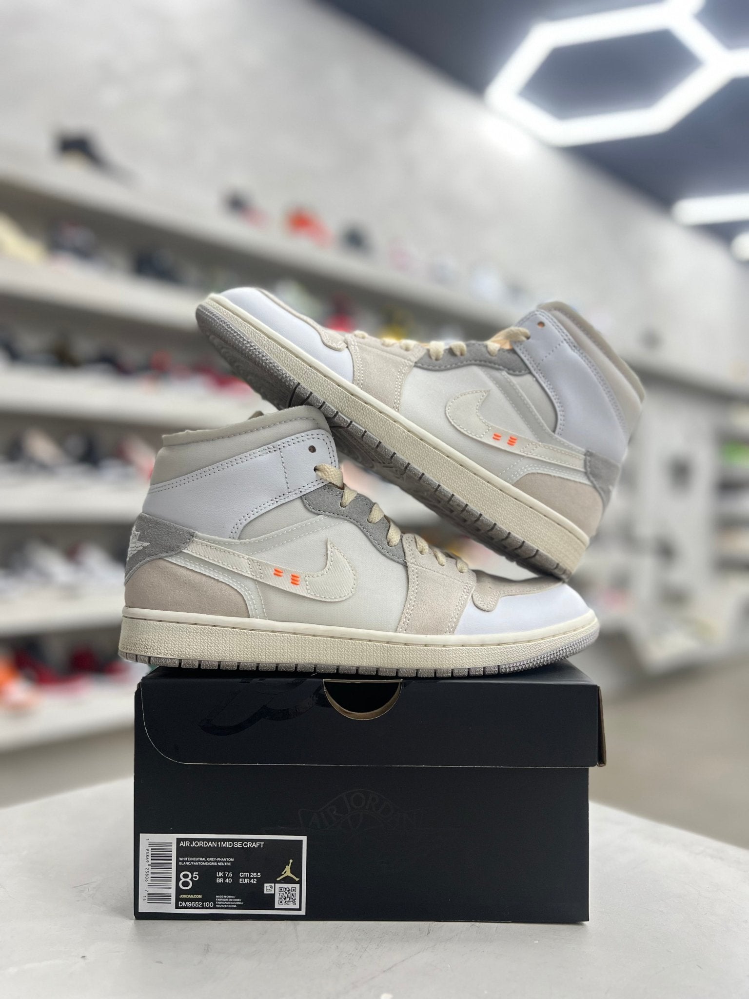 Jordan 1 Mid SE Craft Inside Out White Grey Sz 8.5 (PREOWNED) - Restock AveJordan 1 Mid SE Craft Inside Out White Grey Sz 8.5 (PREOWNED)Restock AveRestock Ave8.5Restock Ave