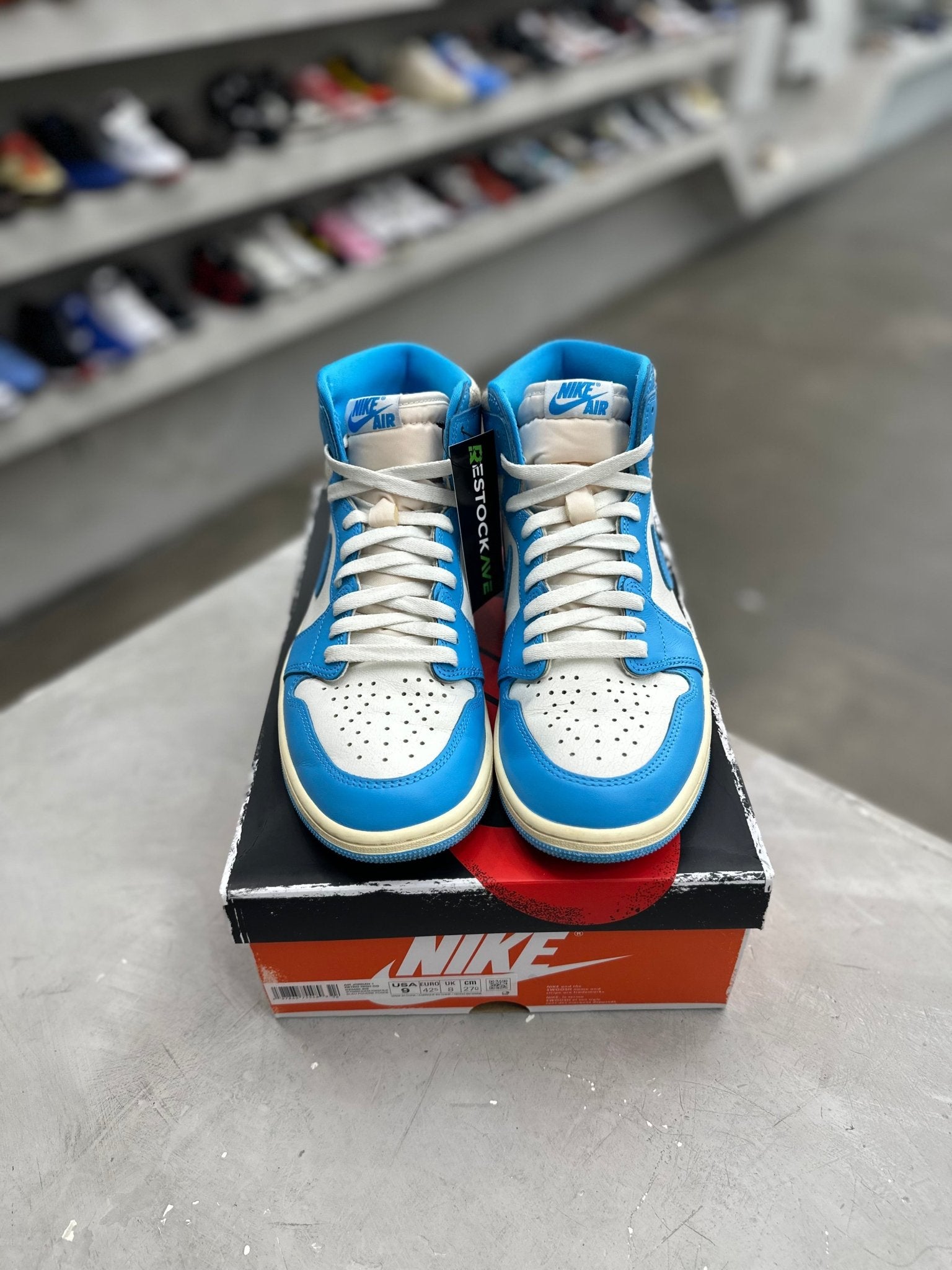 Jordan 1 Retro High OG UNC Reimagined Sz 9 (PREOWNED) - Restock AveJordan 1 Retro High OG UNC Reimagined Sz 9 (PREOWNED)Restock AveRestock Ave9Restock Ave