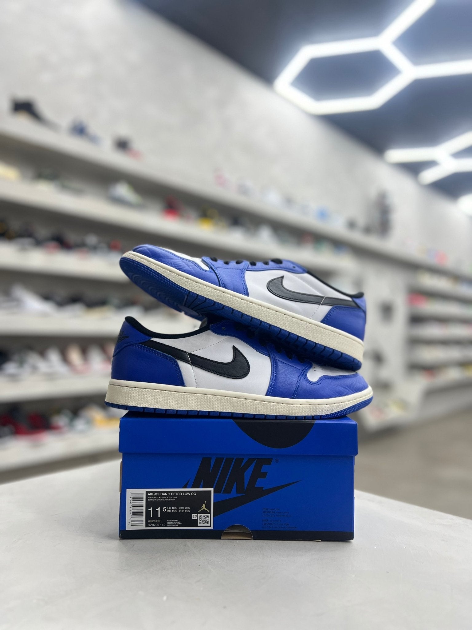 Jordan 1 Retro Low OG Game Royal Sz 11.5 (PREOWNED) - Restock AveJordan 1 Retro Low OG Game Royal Sz 11.5 (PREOWNED)Restock AveRestock Ave11.5Restock Ave