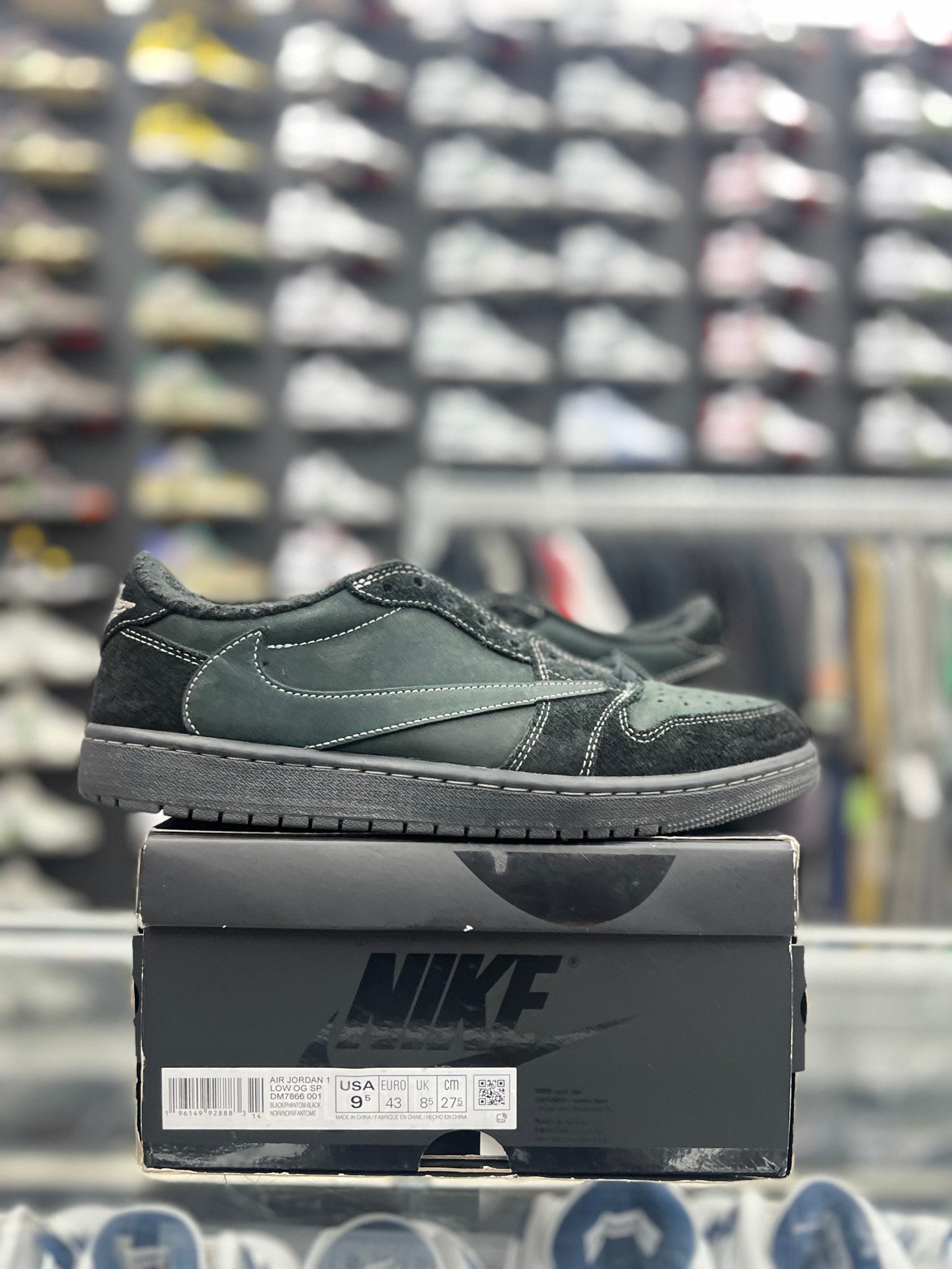 Jordan 1 Retro Low Og Sp Travis Scott Black Phantom Sz 9.5