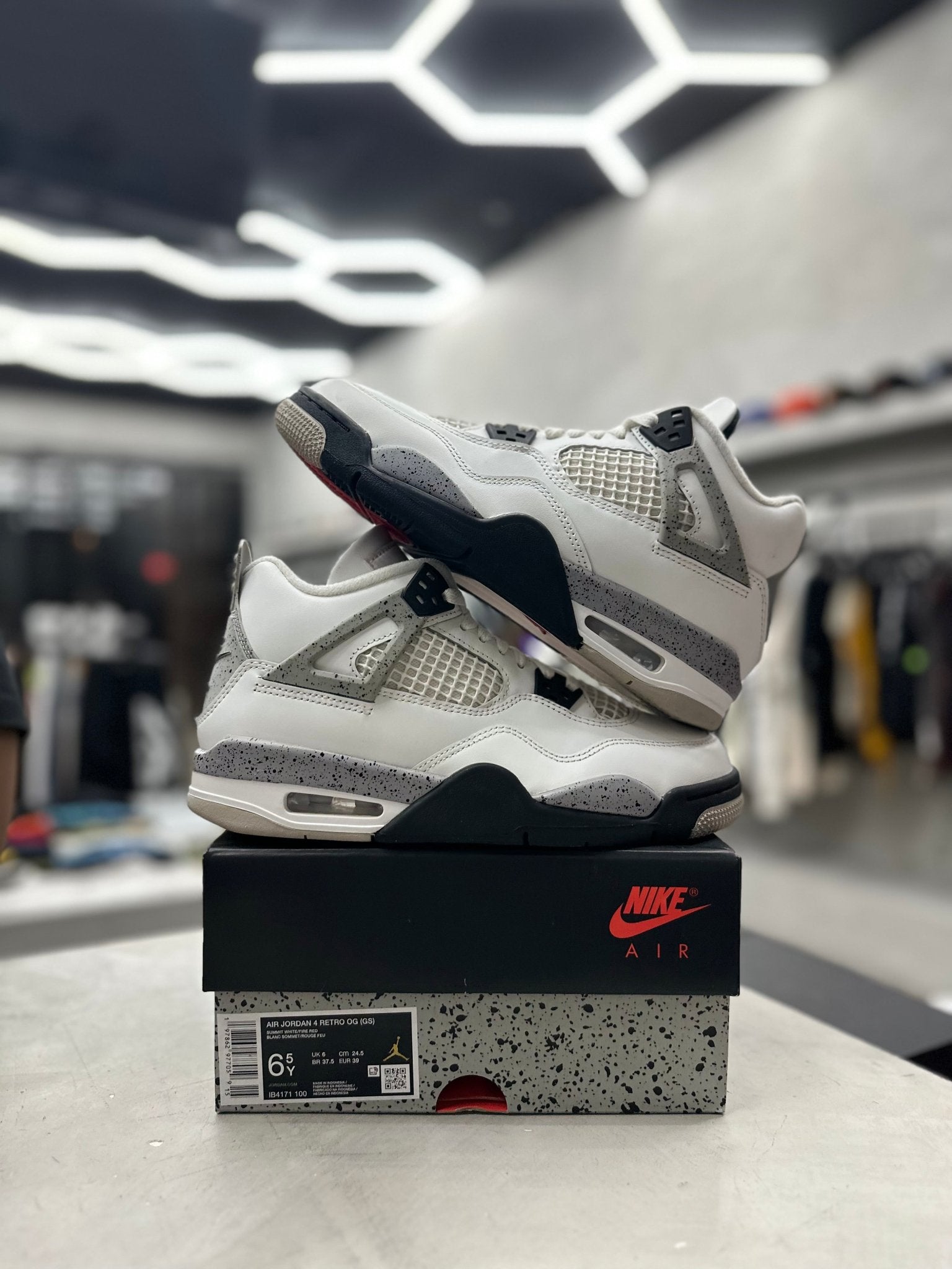 Jordan 4 Retro White Cement as 6.5y (PREOWNED) - Restock AveJordan 4 Retro White Cement as 6.5y (PREOWNED)Restock AveRestock Ave6.5yRestock Ave