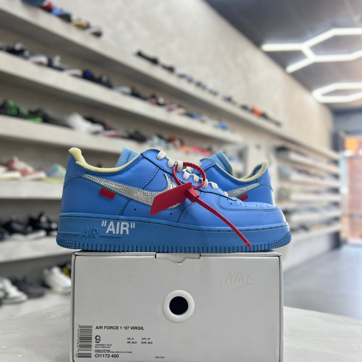 Nike Air Force 1 Low Off-White MCA University Blue Sz 9 (PREOWNED 