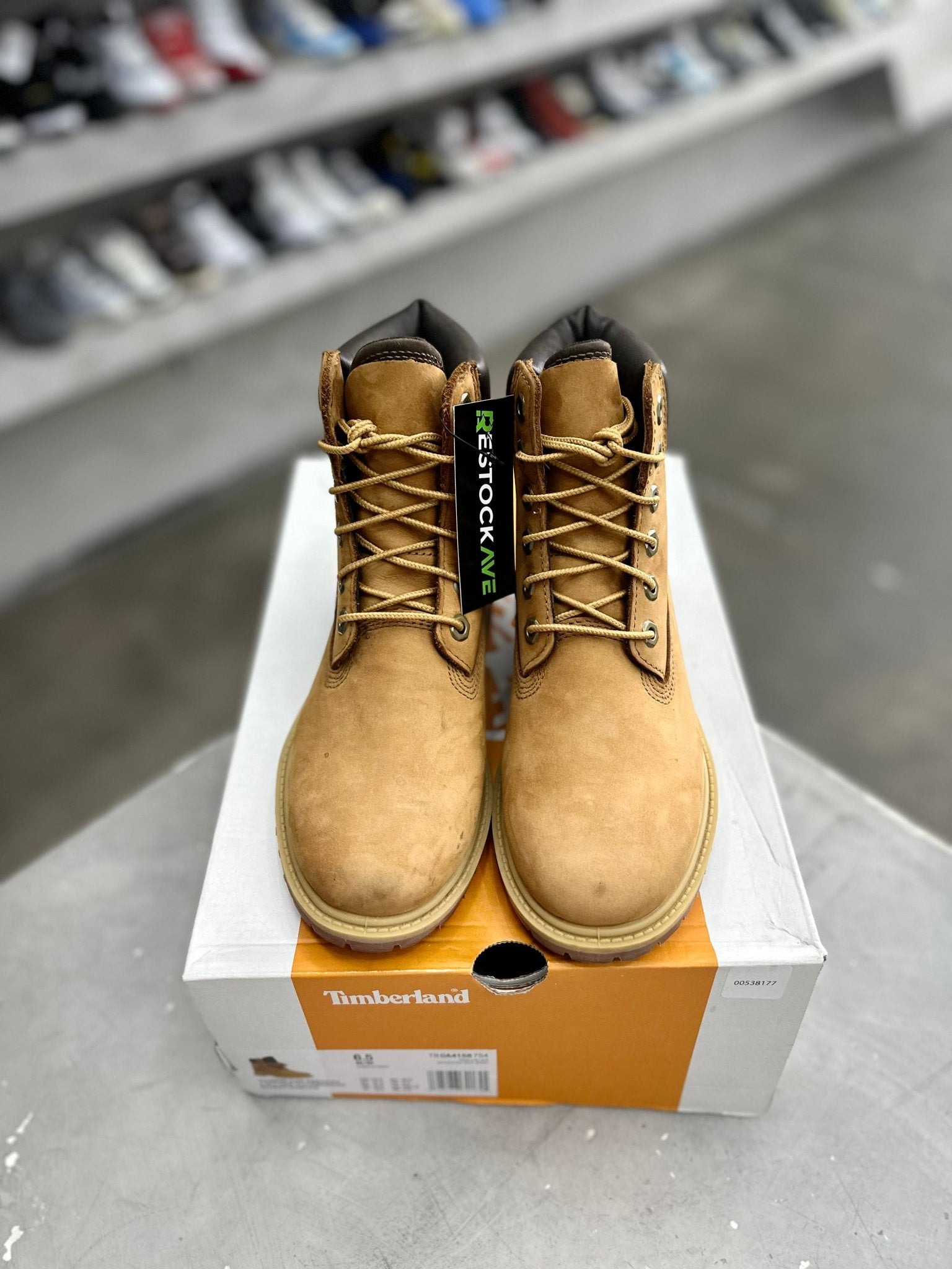 Timberland 6" Premium Waterproof Boot Wheat Sz W6.5/5 (PREOWNED) - Restock AveTimberland 6" Premium Waterproof Boot Wheat Sz W6.5/5 (PREOWNED)Restock AveRestock Avew6.5Restock Ave