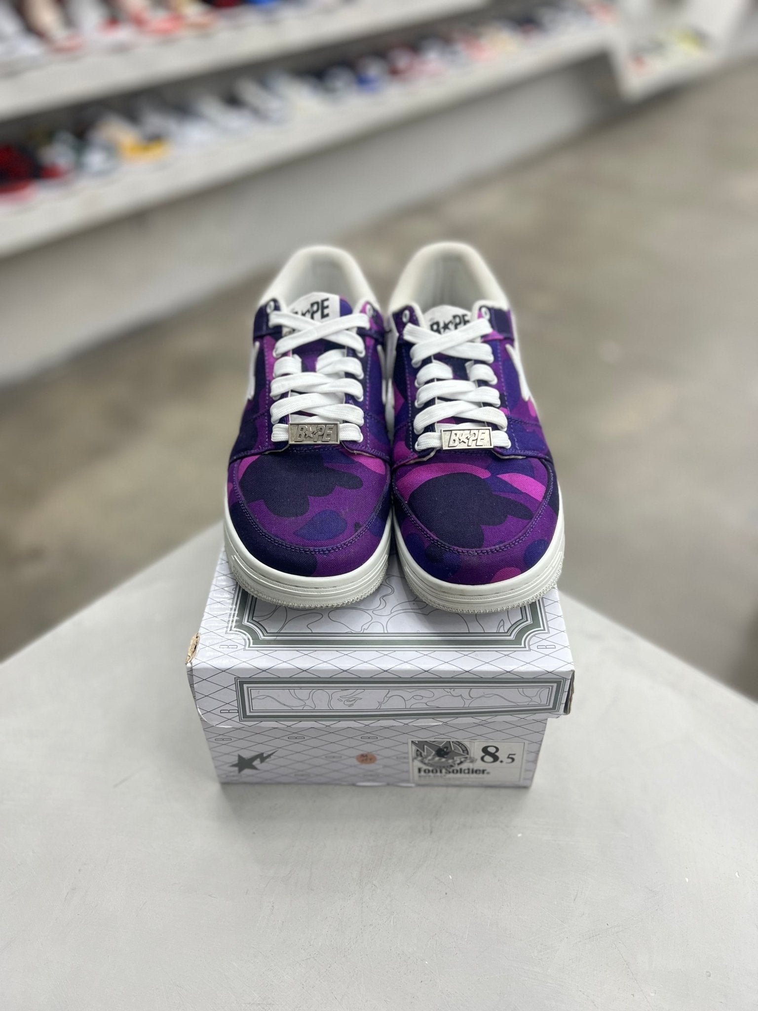 A Bathing Ape Bape Sta Low Color Camo Purple Sz 8.5 (PREOWNED) - Restock AveA Bathing Ape Bape Sta Low Color Camo Purple Sz 8.5 (PREOWNED)Restock AveRestock Ave8.5Restock Ave