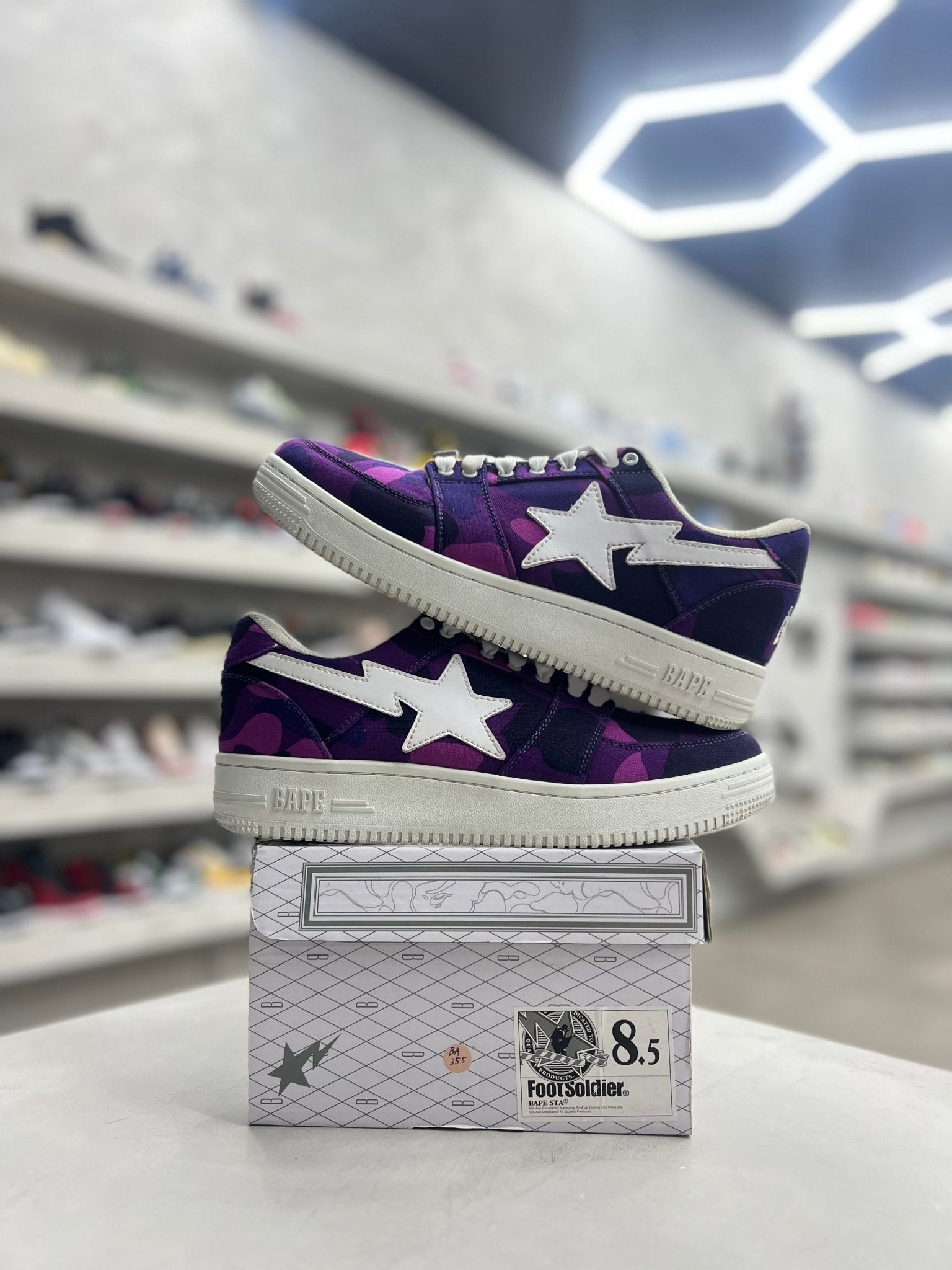 A Bathing Ape Bape Sta Low Color Camo Purple Sz 8.5 (PREOWNED) - Restock AveA Bathing Ape Bape Sta Low Color Camo Purple Sz 8.5 (PREOWNED)Restock AveRestock Ave8.5Restock Ave