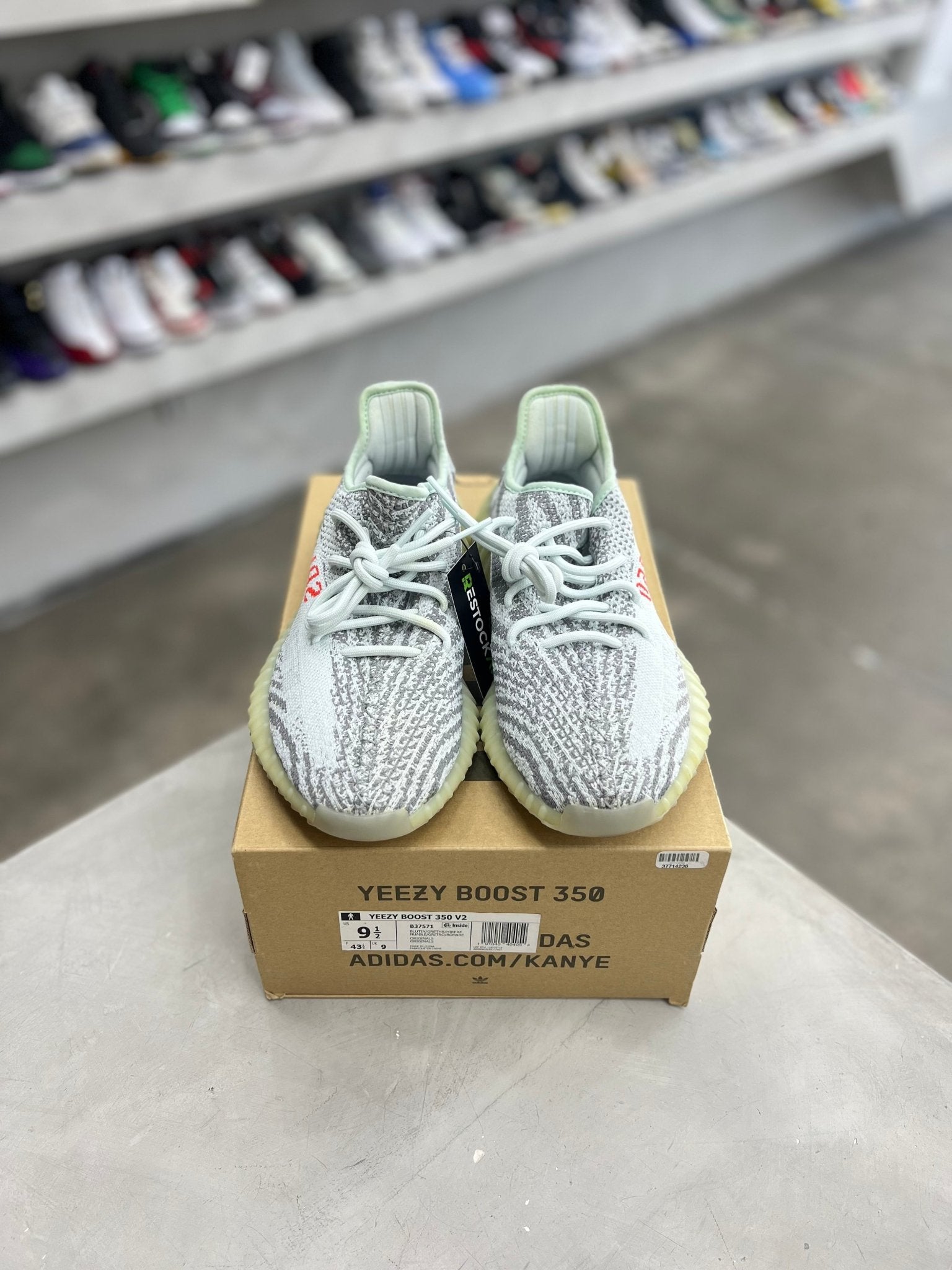 yeezy boost 350 v2 blue tint box adidas Yeezy Boost 350 V2 Blue Tint Sz 9.5 (PREOWNED)
