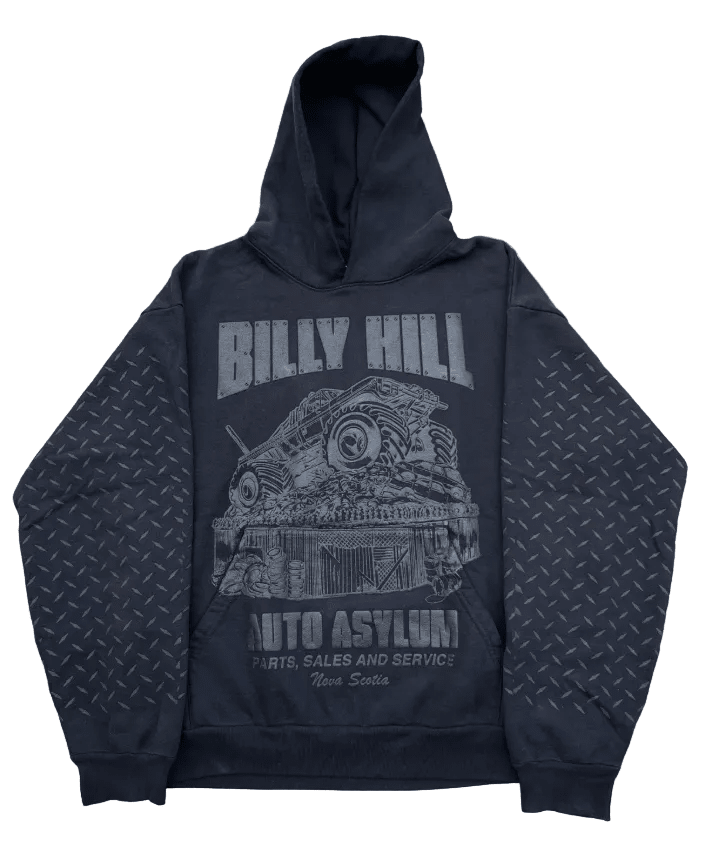 Billy Hill Auto Asylum Diamond Plated Puff Print Hoodie - Restock AveBilly Hill Auto Asylum Diamond Plated Puff Print HoodieRestock AveRestock AveLRestock Ave