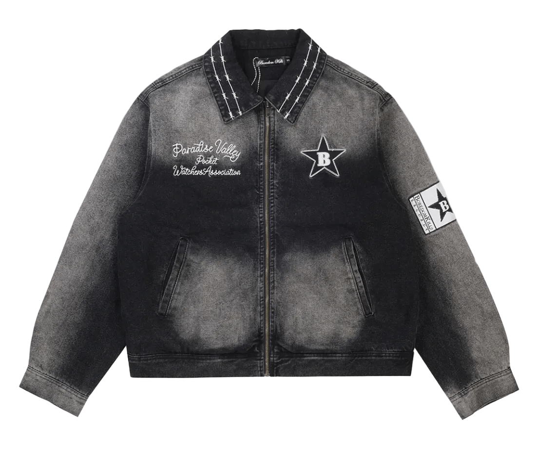Boredom Kills Washed Black Jean Jacket - Restock AveBoredom Kills Washed Black Jean JacketRestock AveRestock AveM32620659Restock Ave