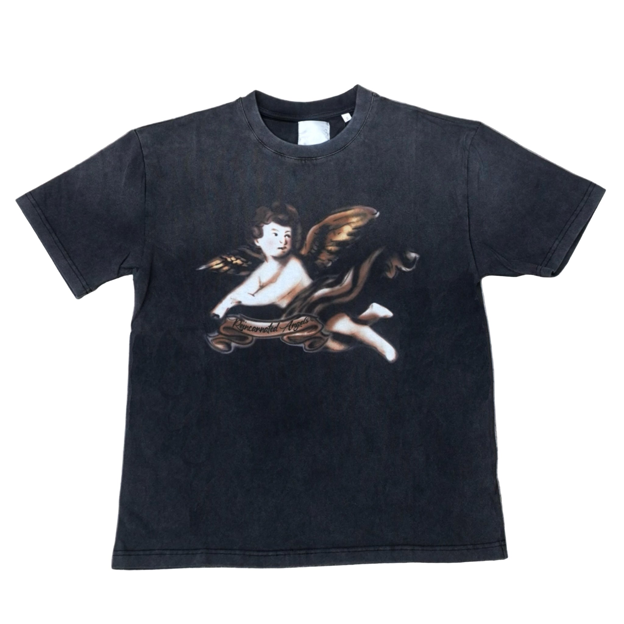 Cherub Noir Washed Black/Brown T-shirt|Reincarnated Angels Air Brush Collection l - Restock AveCherub Noir Washed Black/Brown T-shirt|Reincarnated Angels Air Brush Collection lRestock AveRestock AveS40247411Restock Ave