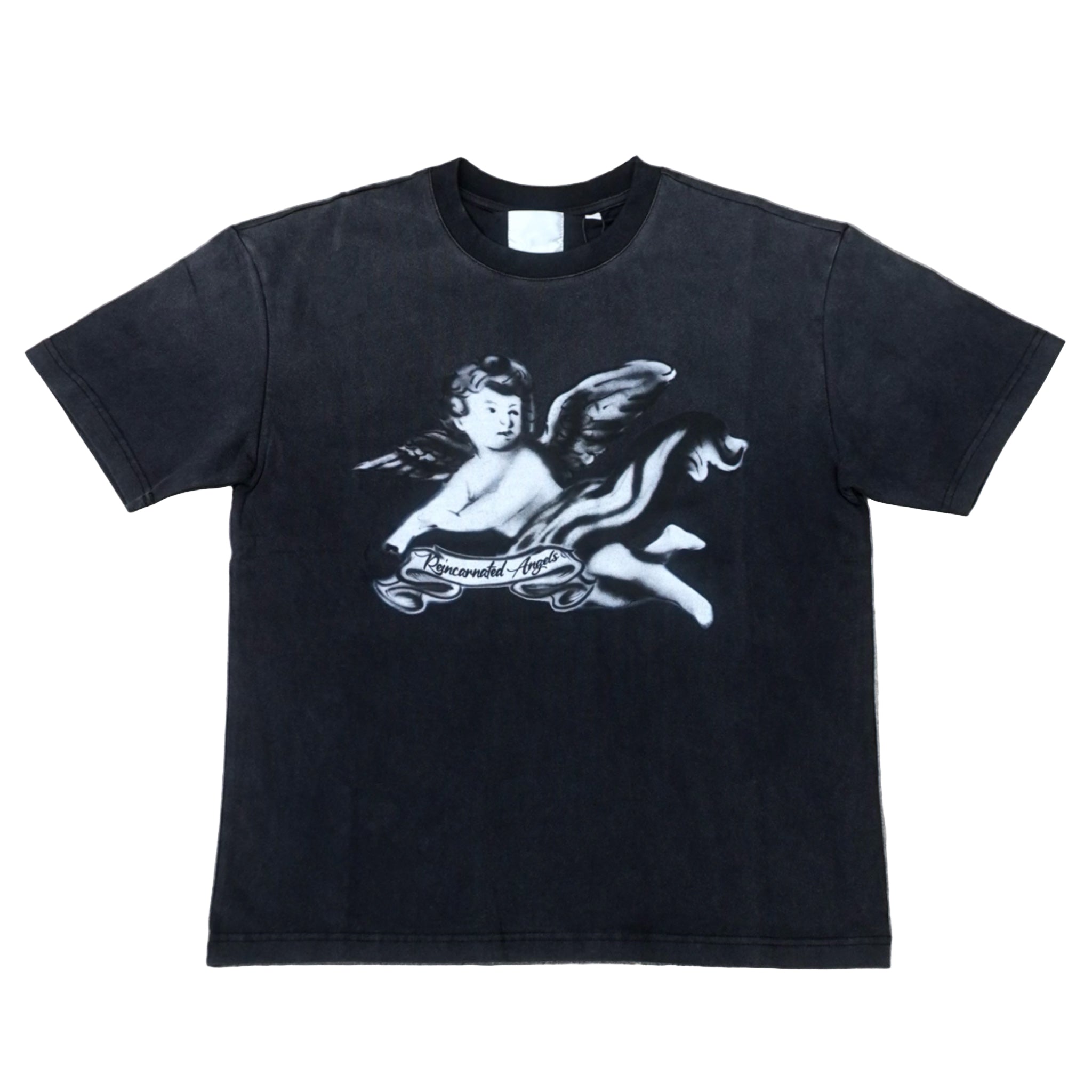 Cherub Noir Washed Black/Grey T-shirt|Reincarnated Angels Air Brush Collection l - Restock AveCherub Noir Washed Black/Grey T-shirt|Reincarnated Angels Air Brush Collection lRestock AveRestock AveS38183027Restock Ave