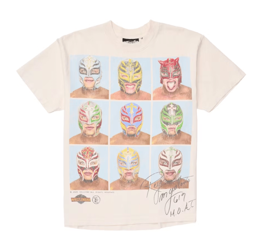 Hellstar Wrestlemania Rey Mysterio T-Shirt Cream White - Restock AveHellstar Wrestlemania Rey Mysterio T-Shirt Cream WhiteRestock AveRestock AveLRestock Ave