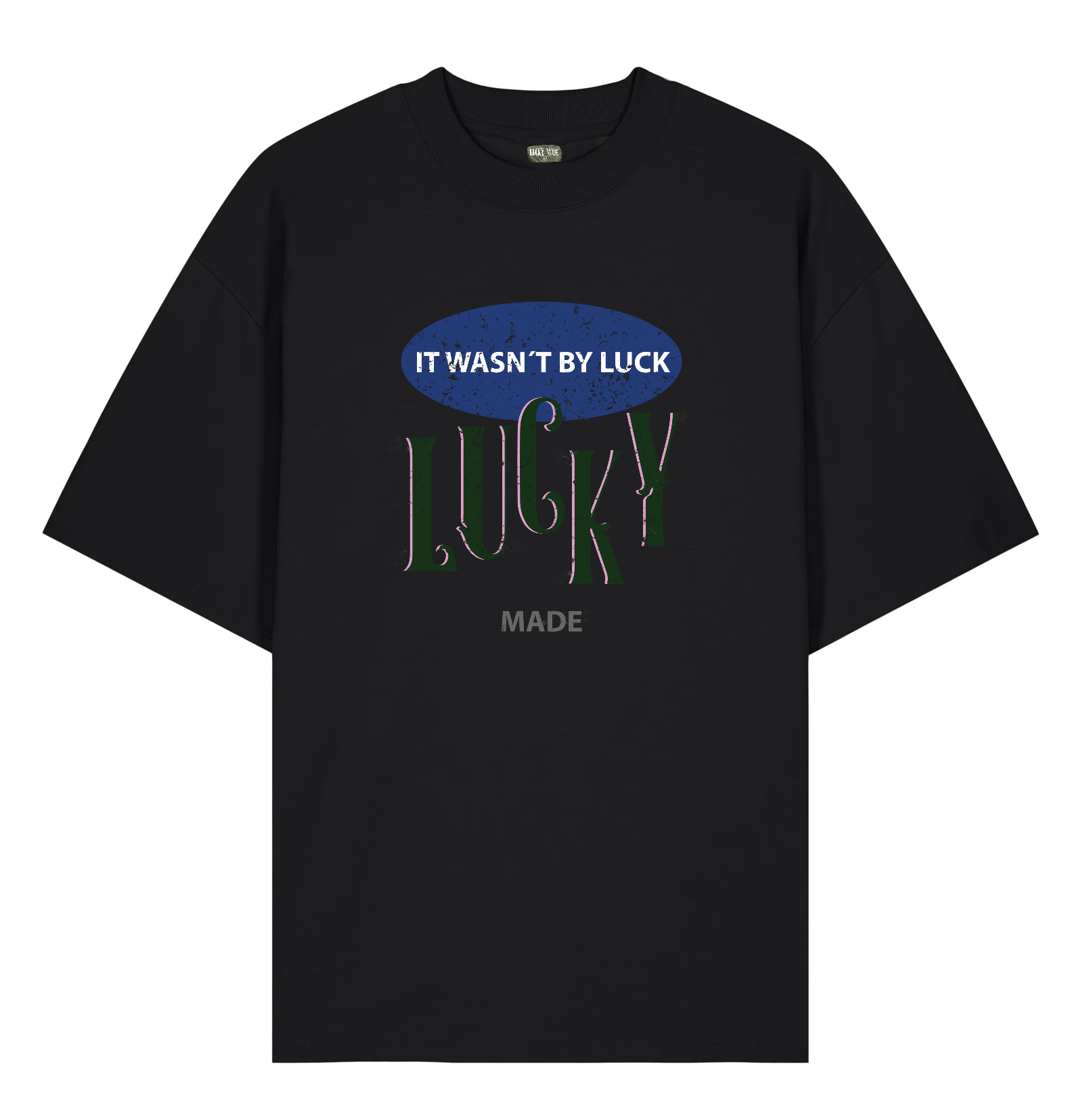 It Wasn't By Luck Black T-Shirt - Restock AveIt Wasn't By Luck Black T-ShirtRestock AveRestock AveSRestock Ave