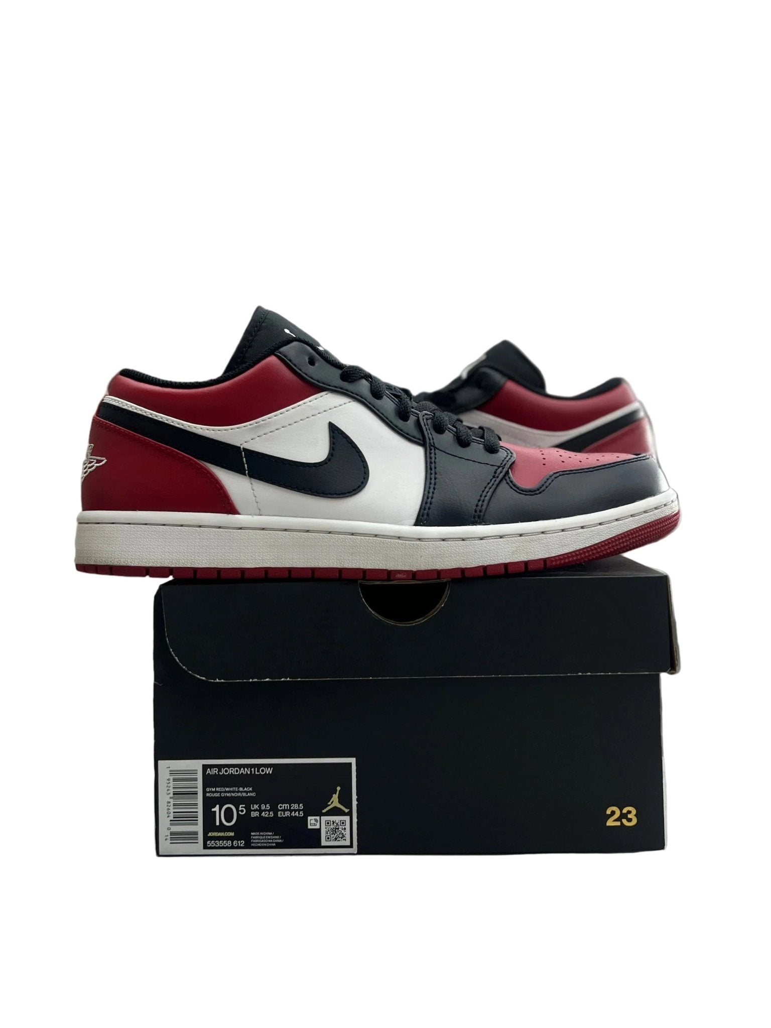 Jordan 1 Low Bred Toe Sz 10.5 (PREOWNED) - Restock AveJordan 1 Low Bred Toe Sz 10.5 (PREOWNED)Restock AveRestock Ave10.5Restock Ave