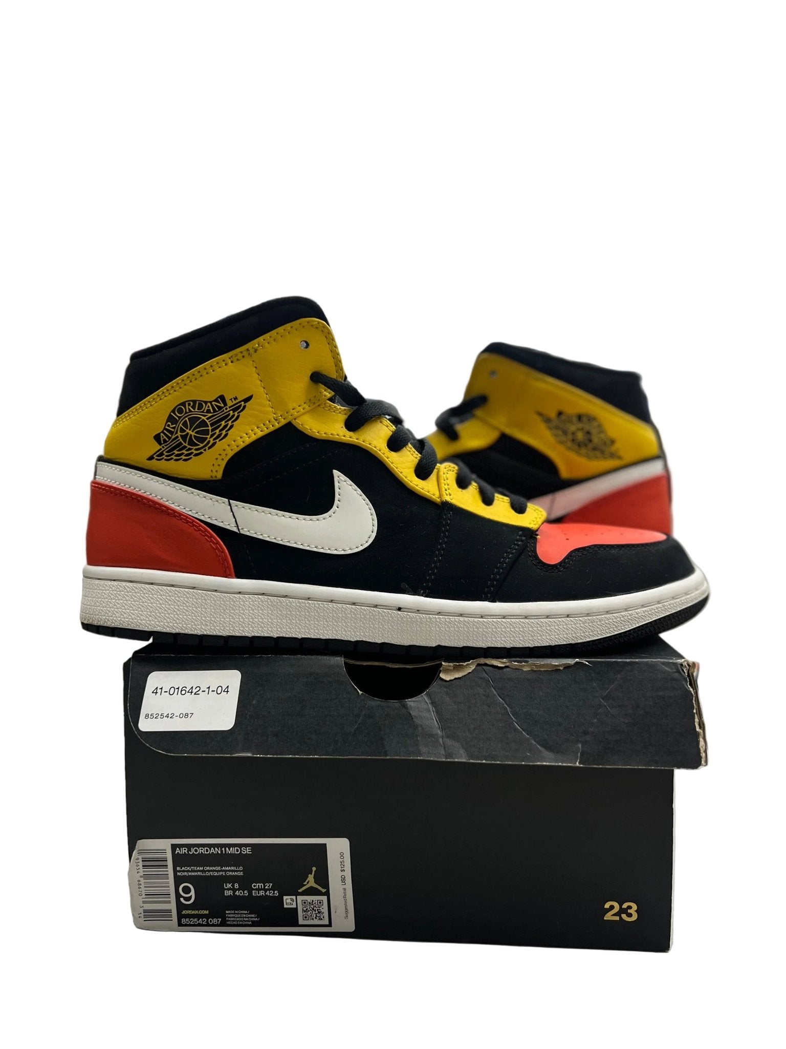 Jordan 1 Mid Black Amarillo Orange Sz 9 (PREOWNED) - Restock AveJordan 1 Mid Black Amarillo Orange Sz 9 (PREOWNED)Restock AveRestock Ave9Restock Ave