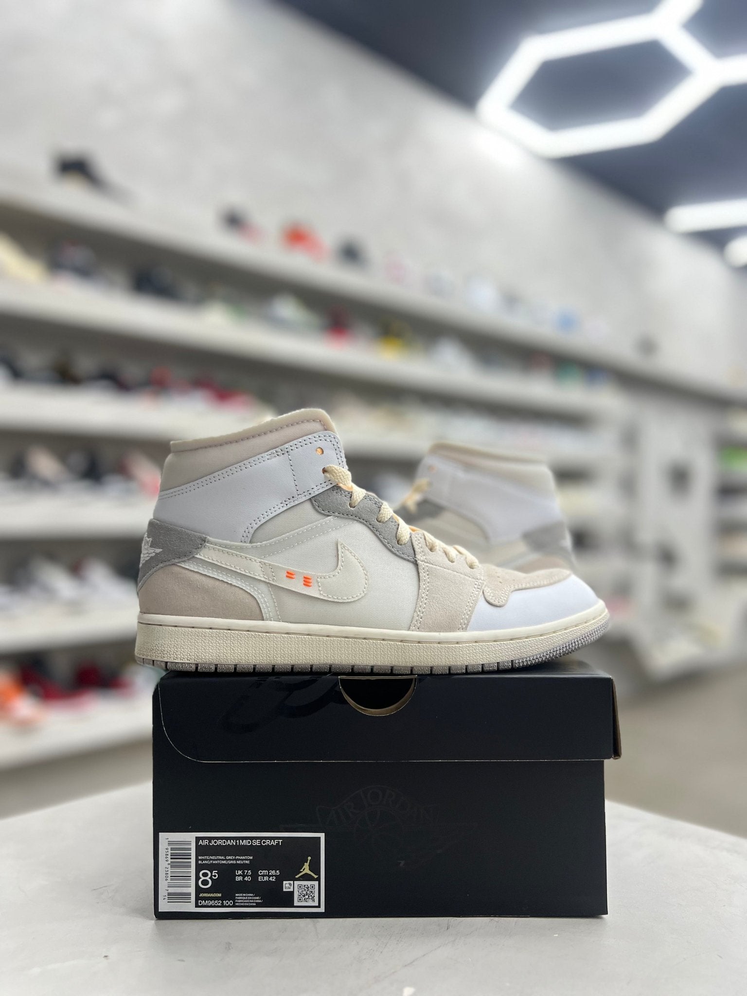 Jordan 1 Mid SE Craft Inside Out White Grey Sz 8.5 (PREOWNED) - Restock AveJordan 1 Mid SE Craft Inside Out White Grey Sz 8.5 (PREOWNED)Restock AveRestock Ave8.5Restock Ave