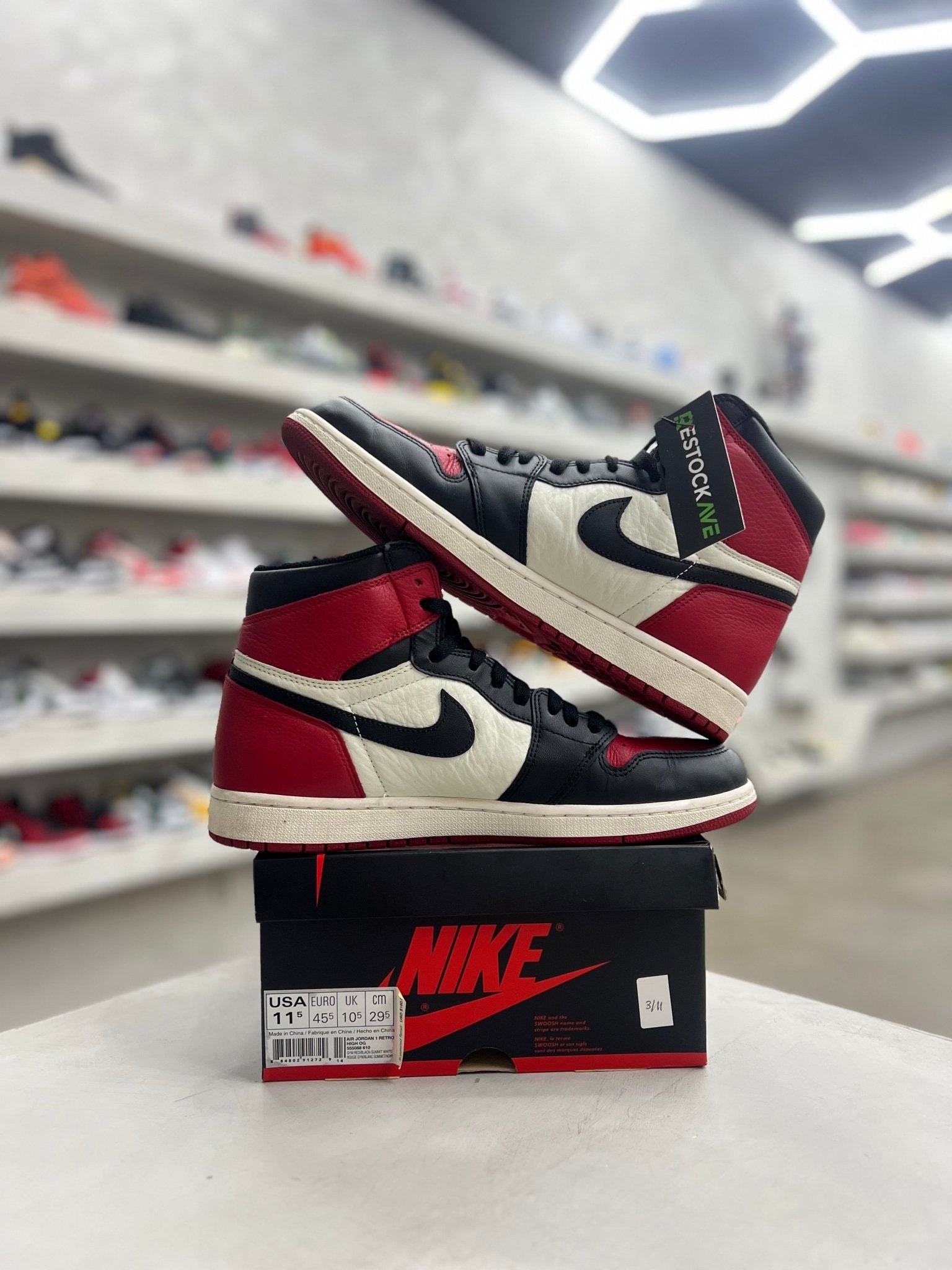 Jordan 1 Retro High Bred Toe Sz 11.5 (PREOWNED) - Restock AveJordan 1 Retro High Bred Toe Sz 11.5 (PREOWNED)Restock AveRestock Ave11.5Restock Ave