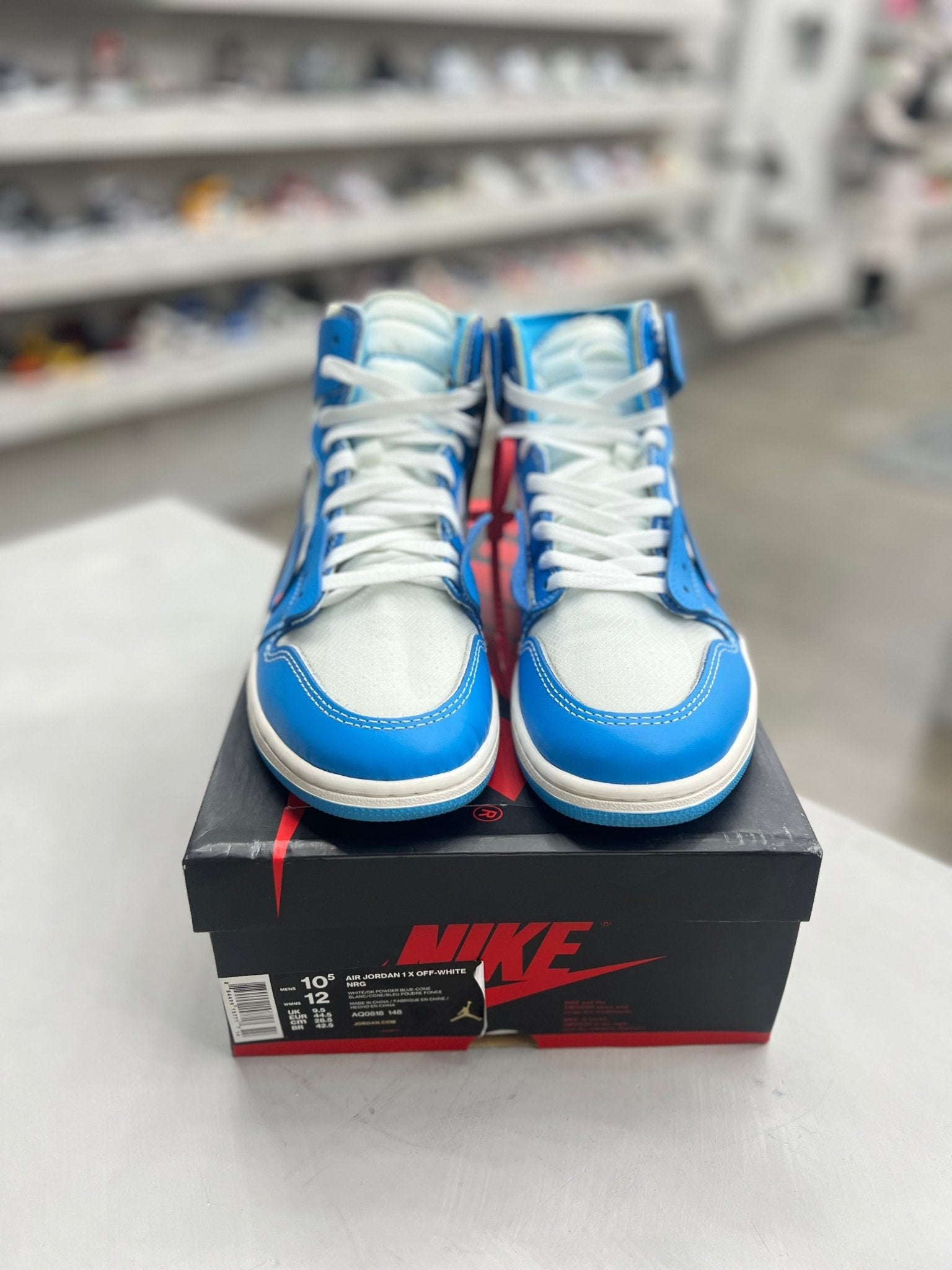 Jordan 1 Retro High Off - White University Blue Sz 10.5 (PREOWNED) - Restock AveJordan 1 Retro High Off - White University Blue Sz 10.5 (PREOWNED)Restock AveRestock Ave10.5Restock Ave