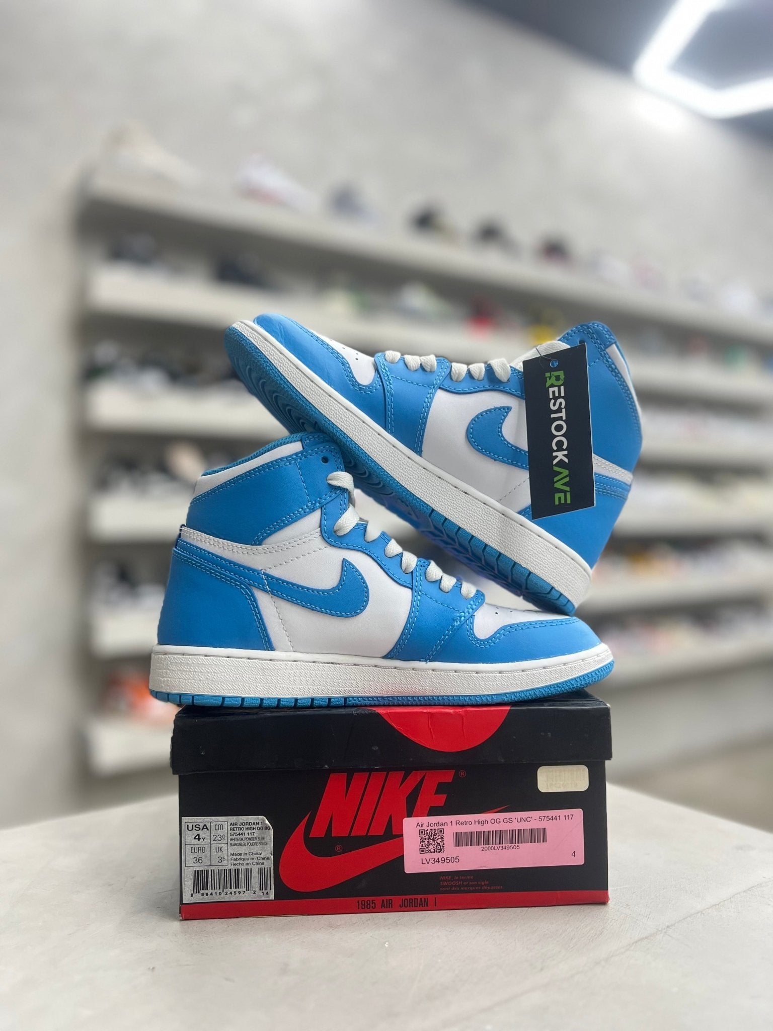 Jordan 1 Retro High OG UNC Sz 4y (PREOWNED) - Restock AveJordan 1 Retro High OG UNC Sz 4y (PREOWNED)Restock AveRestock Ave4yRestock Ave