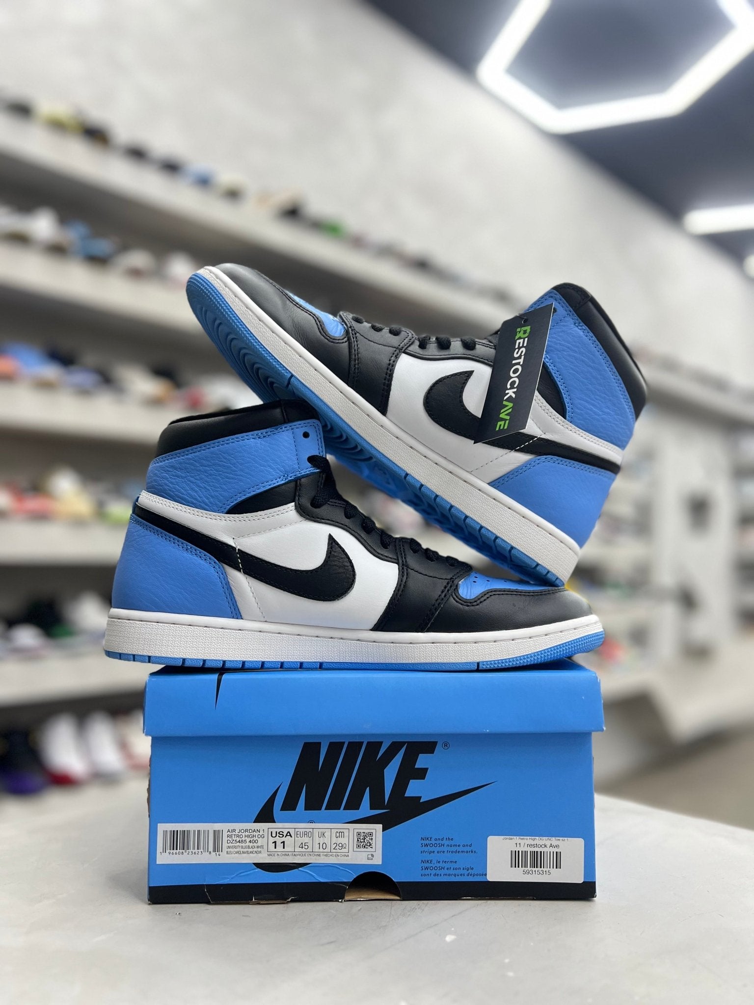 Jordan 1 Retro High OG UNC Toe Sz 11 (PREOWNED) - Restock AveJordan 1 Retro High OG UNC Toe Sz 11 (PREOWNED)Restock AveRestock Ave11Restock Ave