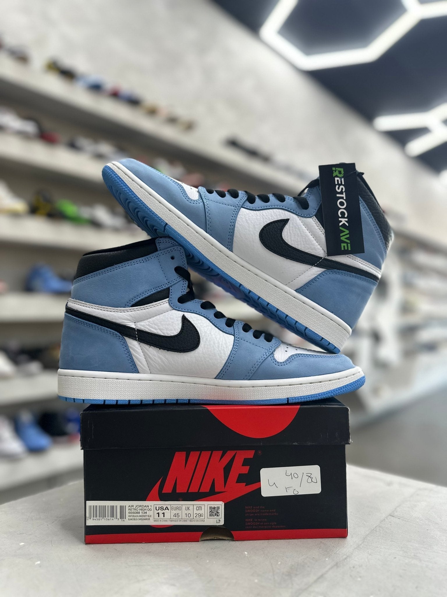 Jordan 1 Retro High OG University Blue Sz 11 (PREOWNED) - Restock AveJordan 1 Retro High OG University Blue Sz 11 (PREOWNED)Restock AveRestock Ave11Restock Ave