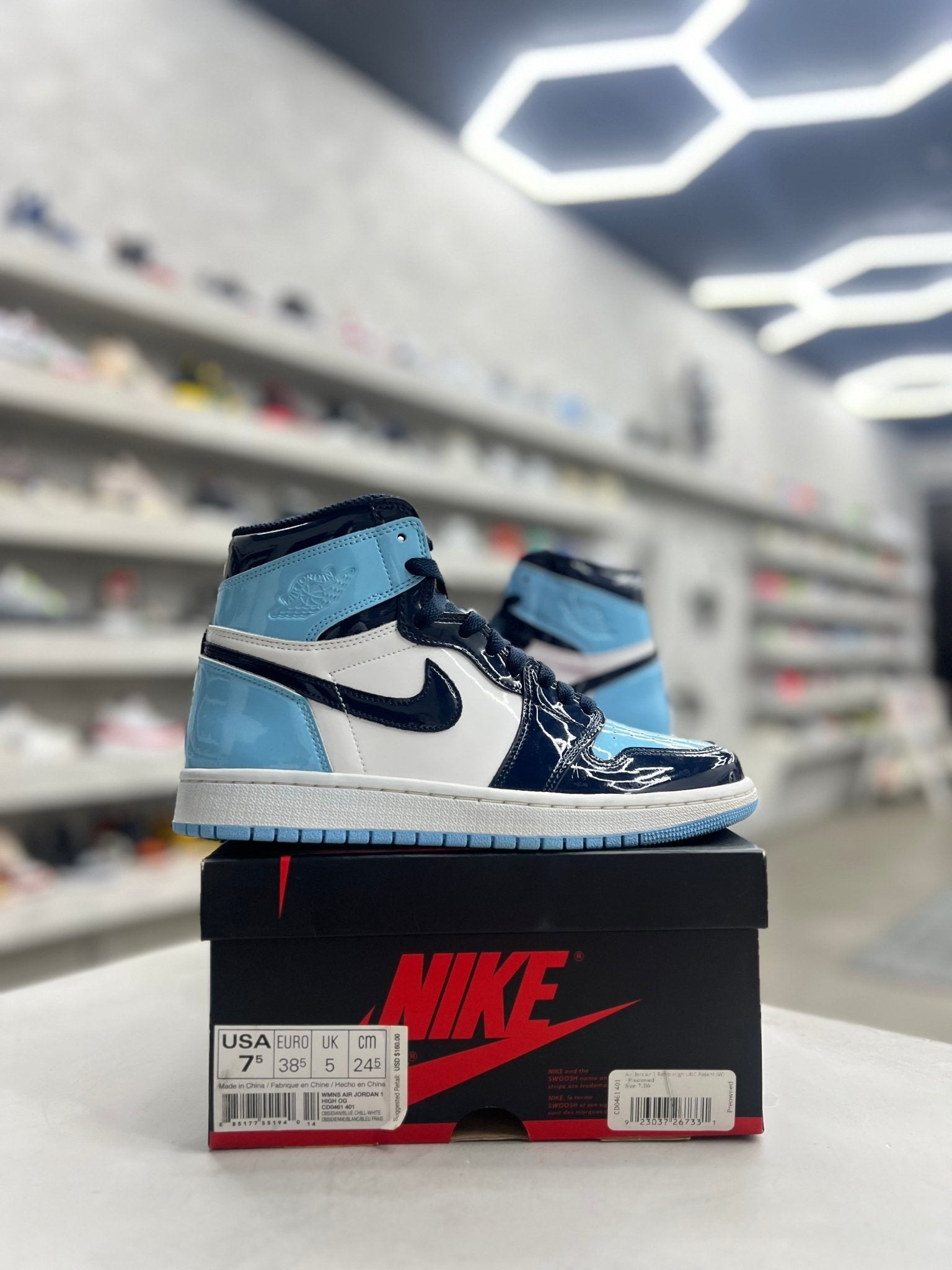 Jordan 1 Retro High UNC Patent Sz 7.5 (PREOWNED) - Restock AveJordan 1 Retro High UNC Patent Sz 7.5 (PREOWNED)Restock AveRestock Ave7.5Restock Ave