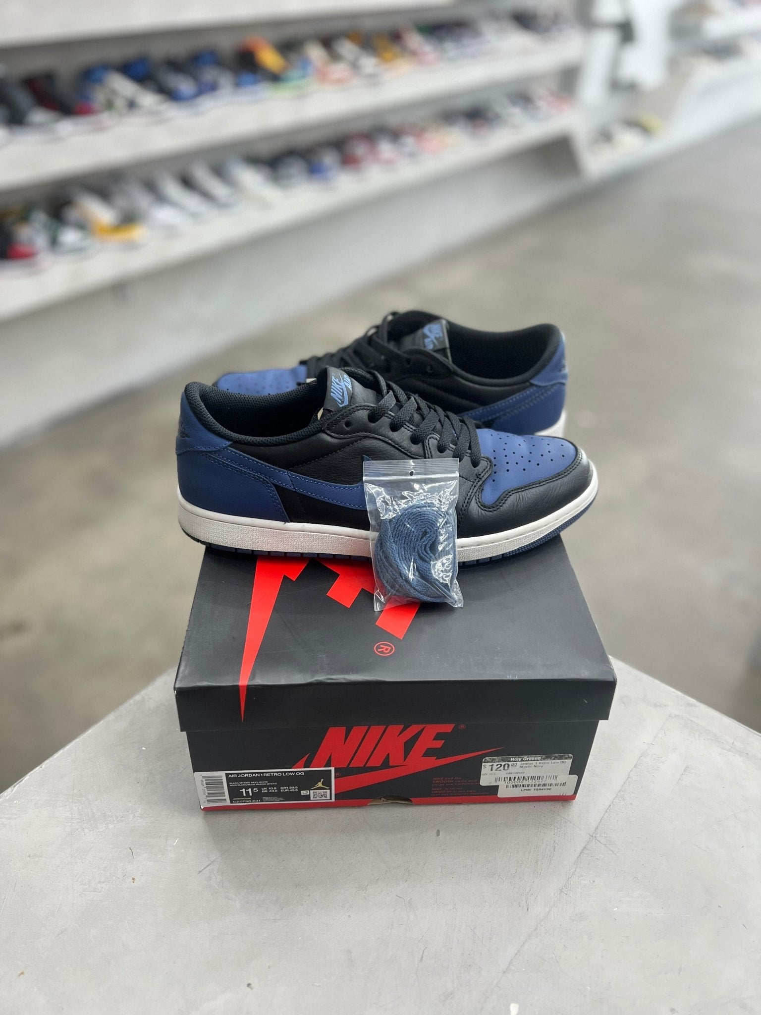 Jordan 1 Retro Low OG Mystic Navy Sz 11.5 (PREOWNED) - Restock AveJordan 1 Retro Low OG Mystic Navy Sz 11.5 (PREOWNED)Restock AveRestock Ave11.5Restock Ave