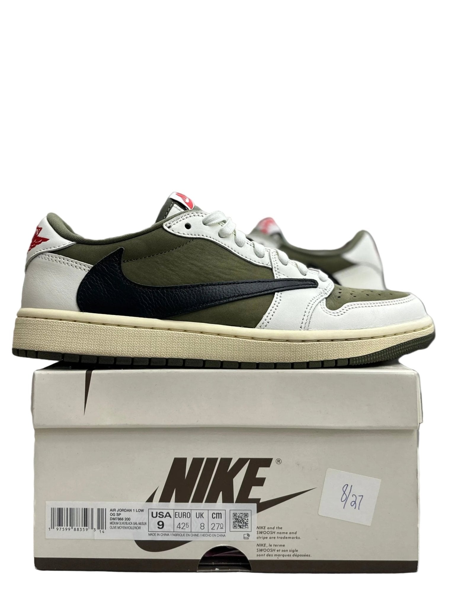 Jordan 1 Retro Low OG SP Travis Scott Medium Olive Sz 9 (PREOWNED) - Restock AveJordan 1 Retro Low OG SP Travis Scott Medium Olive Sz 9 (PREOWNED)Restock AveRestock Ave931066995Restock Ave