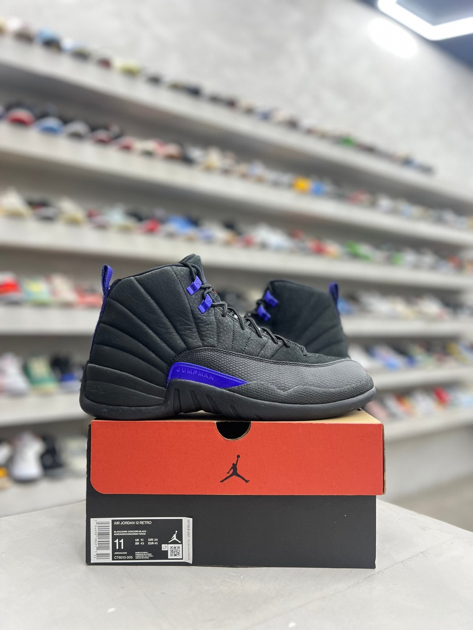 Jordan 12 Retro Black Dark Concord Sz 11 (PREOWNED) - Restock AveJordan 12 Retro Black Dark Concord Sz 11 (PREOWNED)Restock AveRestock Ave1187927667Restock Ave