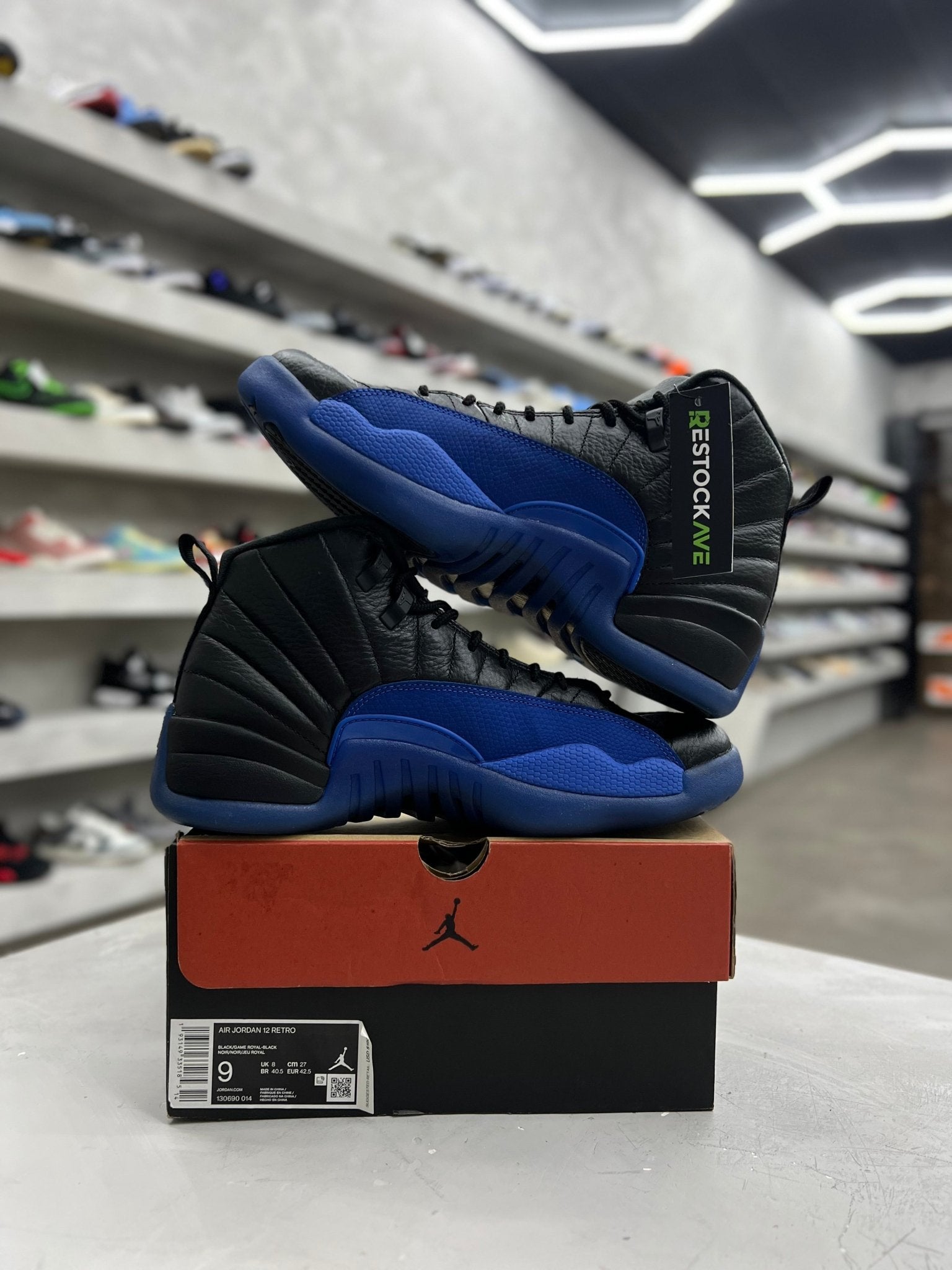 Jordan 12 Retro Black Game Royal Sz 9 (PREOWNED) - Restock AveJordan 12 Retro Black Game Royal Sz 9 (PREOWNED)Restock AveRestock Ave9Restock Ave