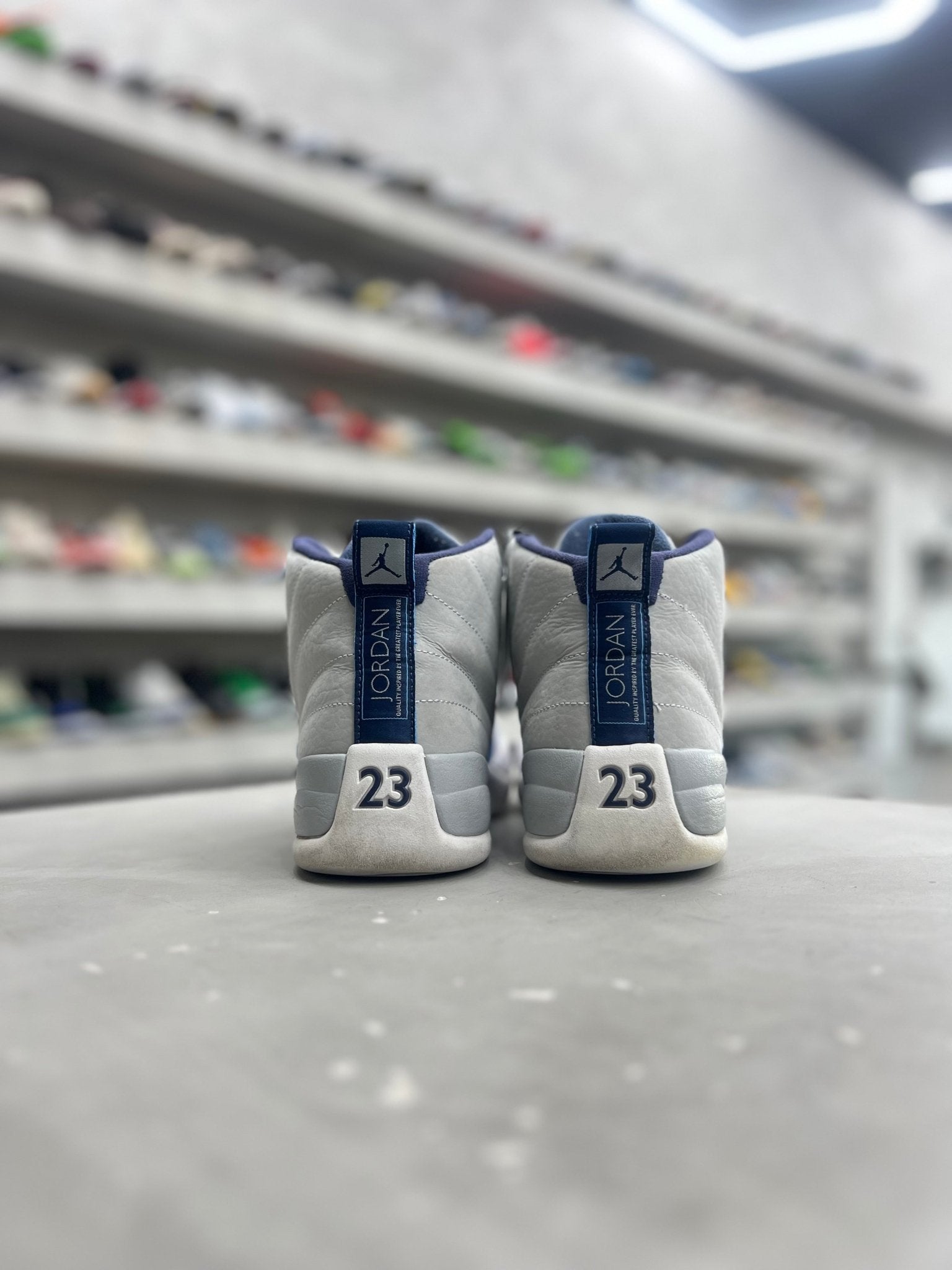 Jordan 12 Retro Grey University Blue Sz 8.5 (PREOWNED)(NO Box) - Restock AveJordan 12 Retro Grey University Blue Sz 8.5 (PREOWNED)(NO Box)Restock AveRestock Ave8.5Restock Ave