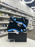 Jordan 14 Retro Black University Blue Sz 10 (PREOWNED) (DAMAGED BOX) - Restock AveJordan 14 Retro Black University Blue Sz 10 (PREOWNED) (DAMAGED BOX)Restock AveRestock Ave10Restock Ave