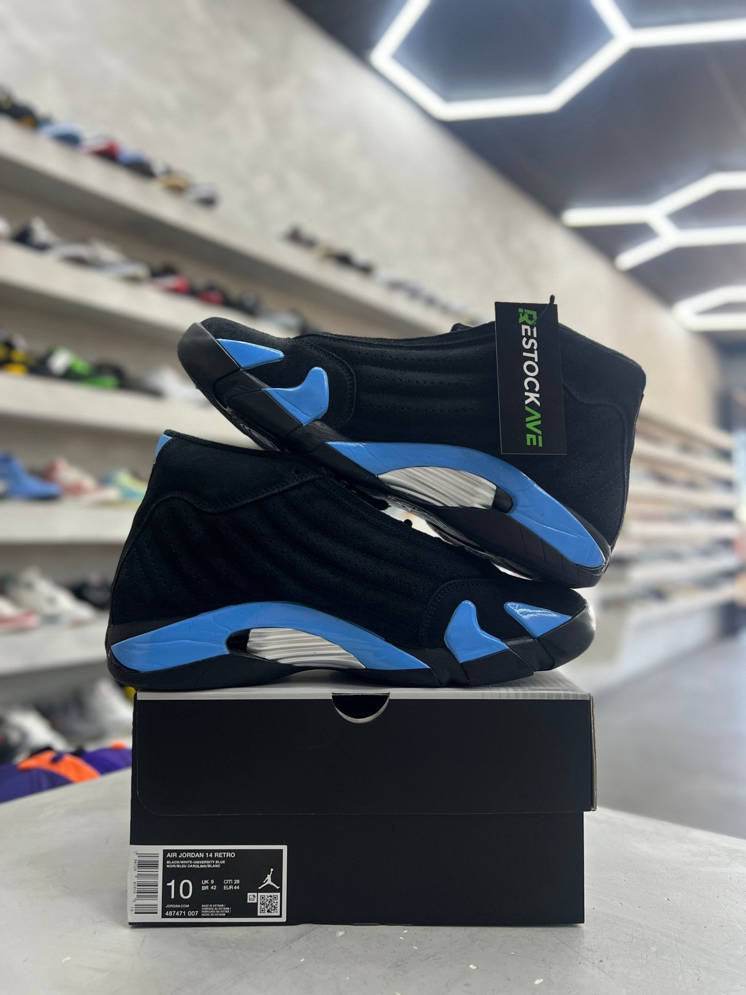 Jordan 14 Retro Black University Blue Sz 10 (PREOWNED) - Restock AveJordan 14 Retro Black University Blue Sz 10 (PREOWNED)Restock AveRestock Ave10Restock Ave
