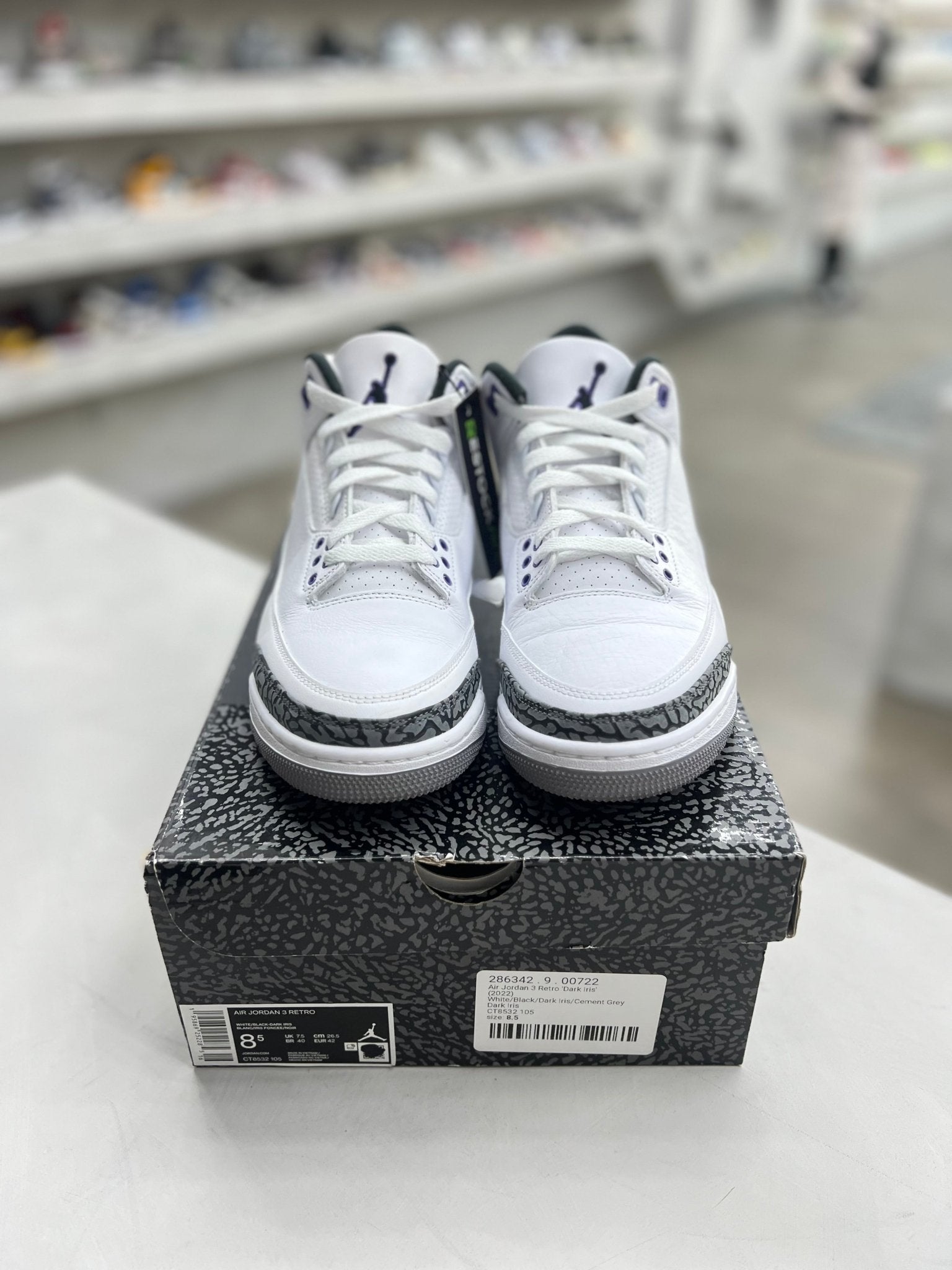 Jordan 3 Retro Dark Iris Sz 8.5 (PREOWNED) - Restock AveJordan 3 Retro Dark Iris Sz 8.5 (PREOWNED)Restock AveRestock Ave8.5Restock Ave