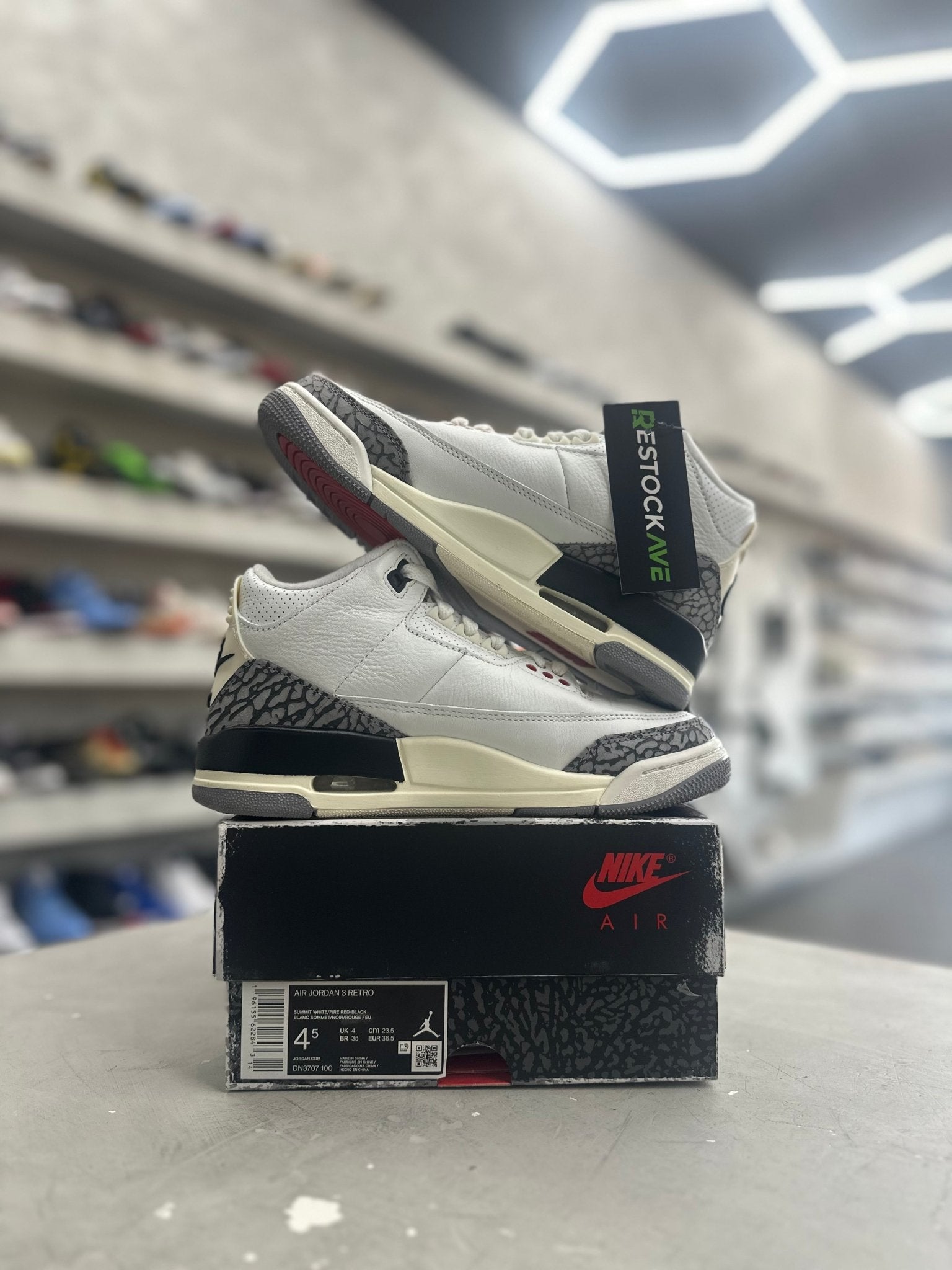 Jordan 3 Retro White Cement Reimagined as 4.5 (PREOWNED) - Restock AveJordan 3 Retro White Cement Reimagined as 4.5 (PREOWNED)Restock AveRestock Ave4.5Restock Ave
