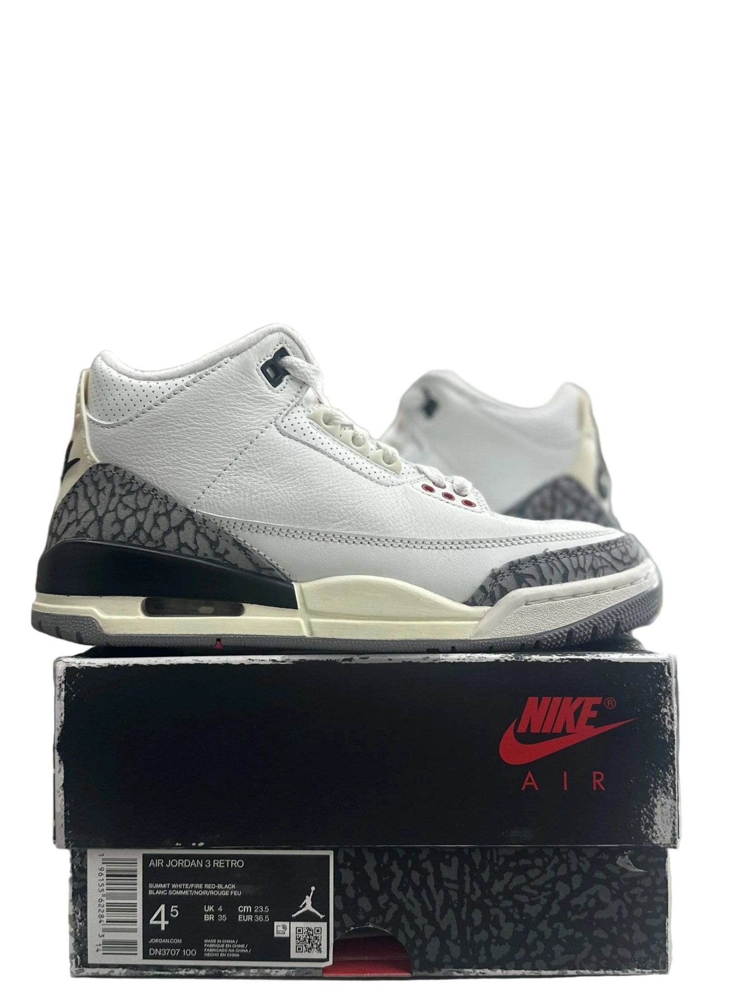 Jordan 3 Retro White Cement Reimagined as 4.5 (PREOWNED) - Restock AveJordan 3 Retro White Cement Reimagined as 4.5 (PREOWNED)Restock AveRestock Ave4.5Restock Ave