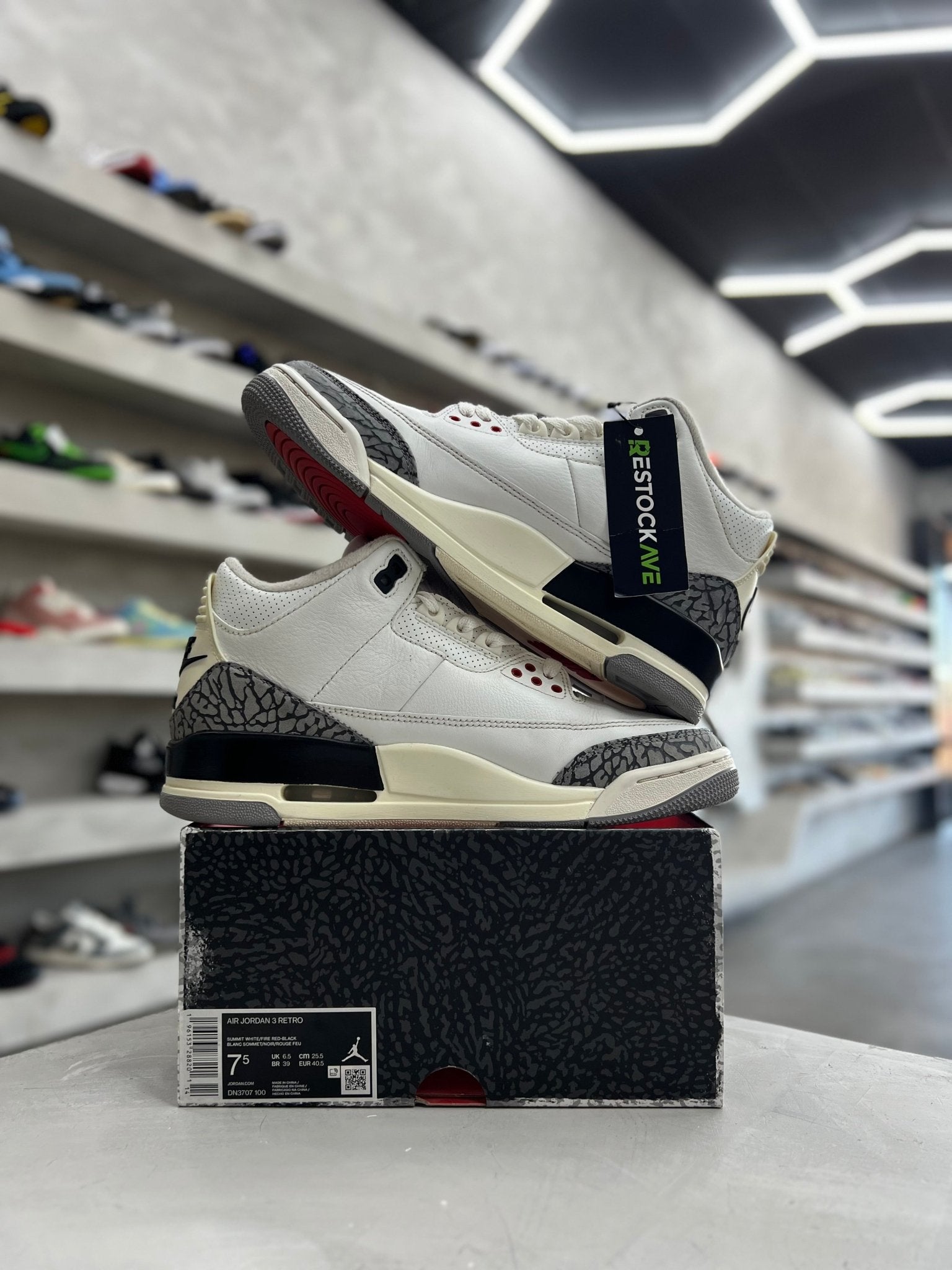 Jordan 3 Retro White Cement Reimagined Sz 7.5 (PREOWNED) - Restock AveJordan 3 Retro White Cement Reimagined Sz 7.5 (PREOWNED)Restock AveRestock Ave7.5Restock Ave