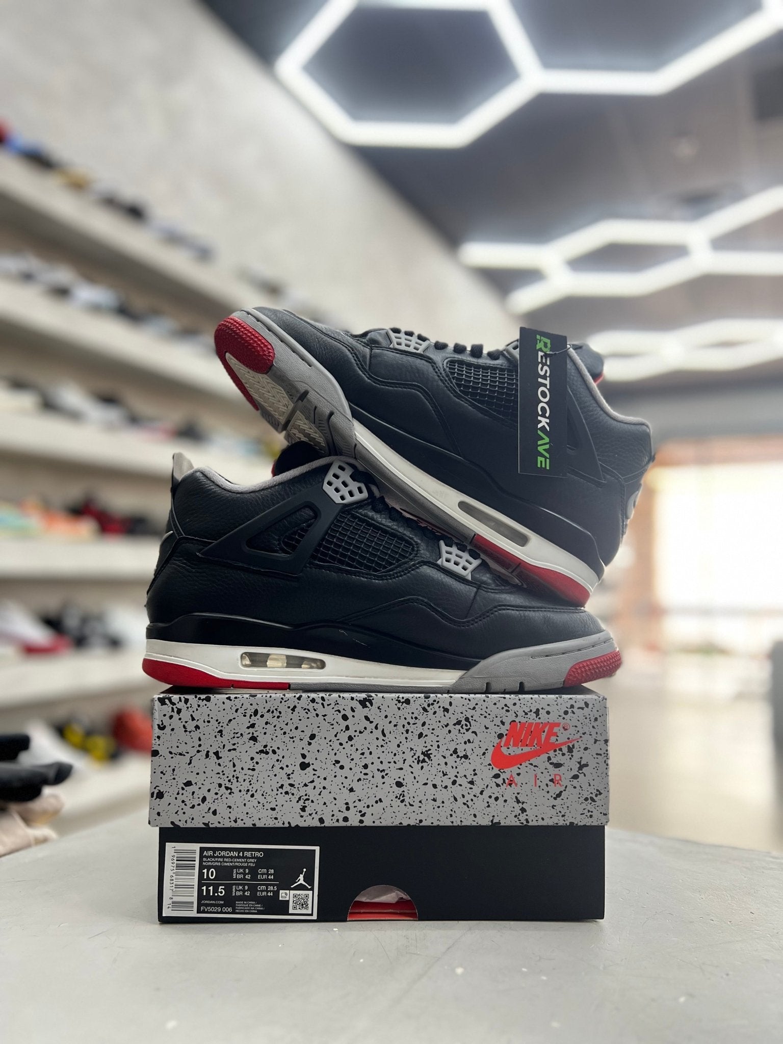 Jordan 4 Retro Bred Reimagined Sz 10 (PREOWNED) - Restock AveJordan 4 Retro Bred Reimagined Sz 10 (PREOWNED)Restock AveRestock Ave1063621235Restock Ave