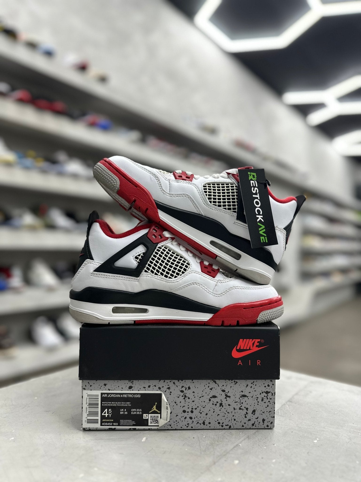 Jordan 4 Retro Fire Red Sz 4.5 (PREOWNED) - Restock AveJordan 4 Retro Fire Red Sz 4.5 (PREOWNED)Restock AveRestock Ave4.5Restock Ave