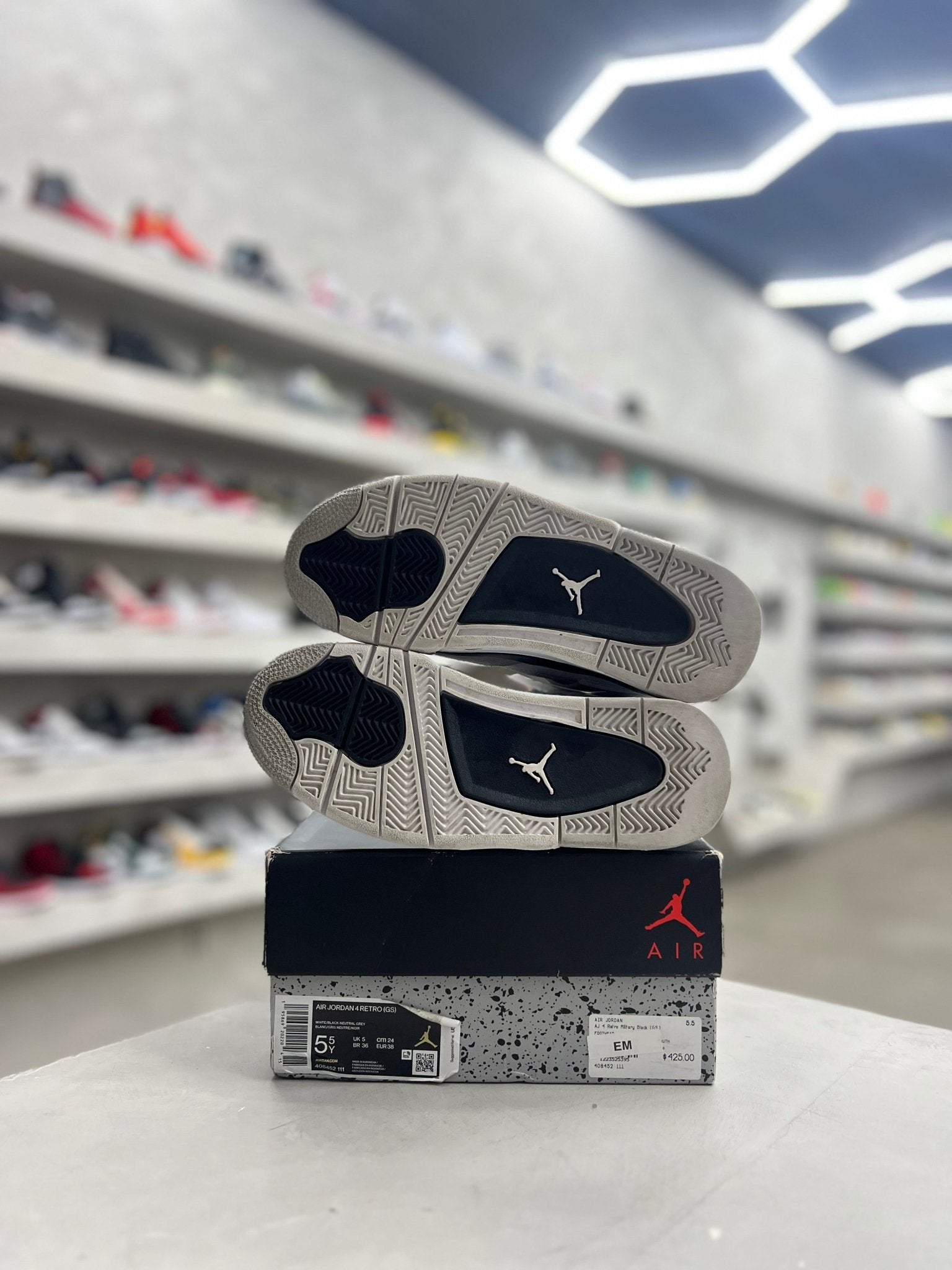 Jordan 4 Retro Military Black Sz 5.5Y (PREOWNED) – Restock Ave