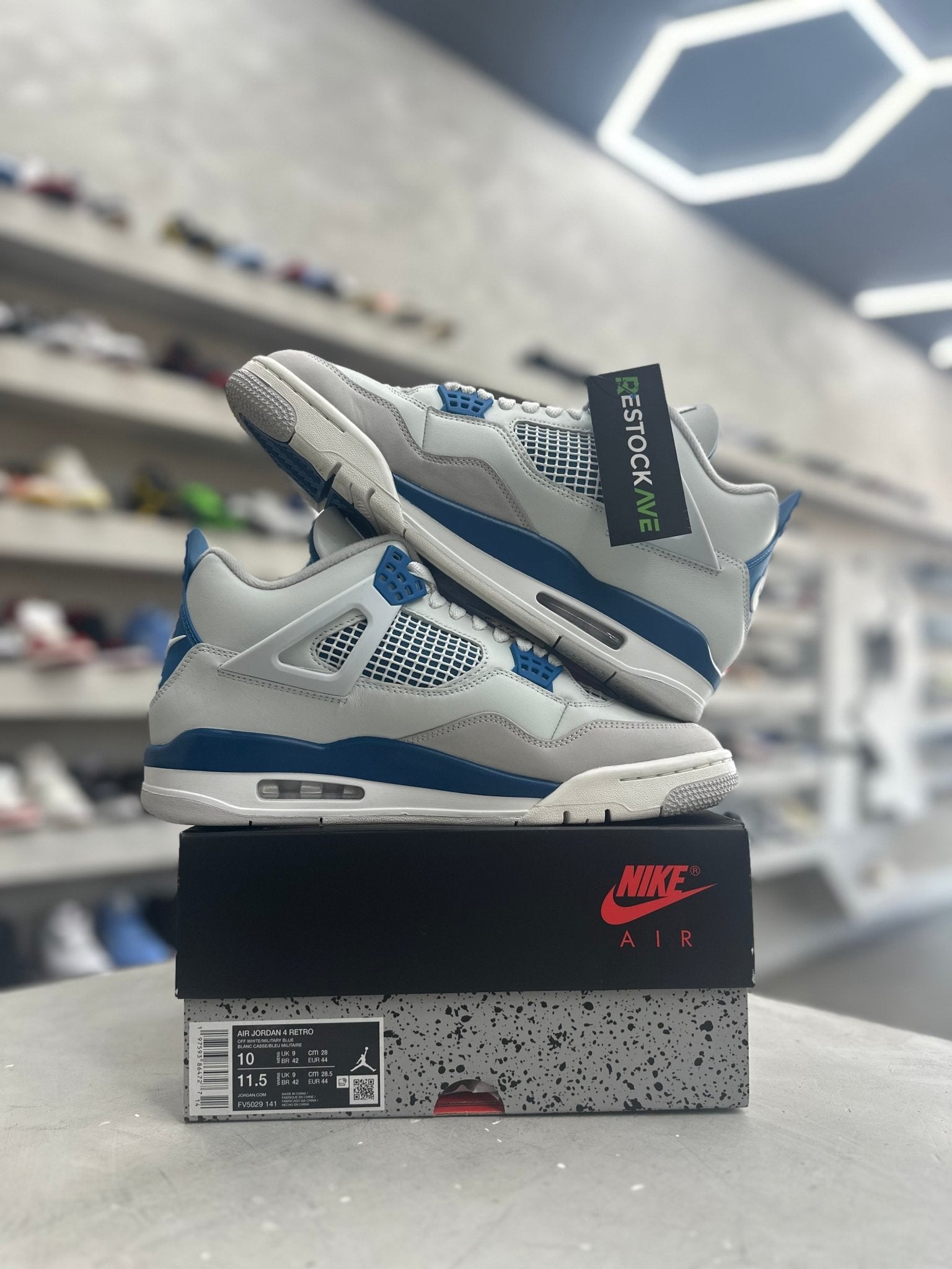 Jordan 4 Retro Military Blue Sz 10 (PREOWNED) - Restock AveJordan 4 Retro Military Blue Sz 10 (PREOWNED)Restock AveRestock Ave1033109875Restock Ave