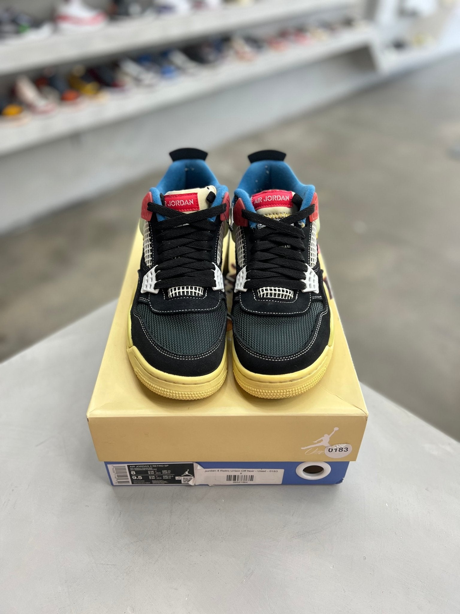 Jordan 4 retro off noir Union Sz 8 (PREOWNED) - Restock AveJordan 4 retro off noir Union Sz 8 (PREOWNED)Restock AveRestock Ave840557171Restock Ave