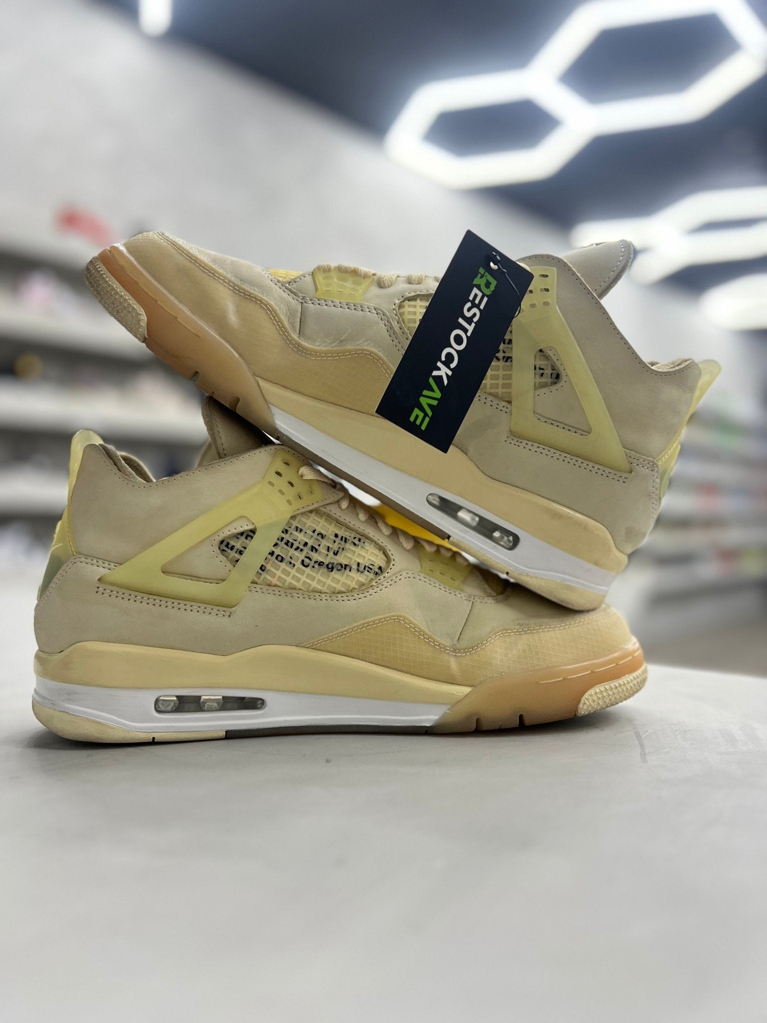 Jordan 4 Retro Off - White Sail (PREOWNED)(no box) Sz 10.5 mens - Restock AveJordan 4 Retro Off - White Sail (PREOWNED)(no box) Sz 10.5 mensRestock AveRestock AveRestock Ave