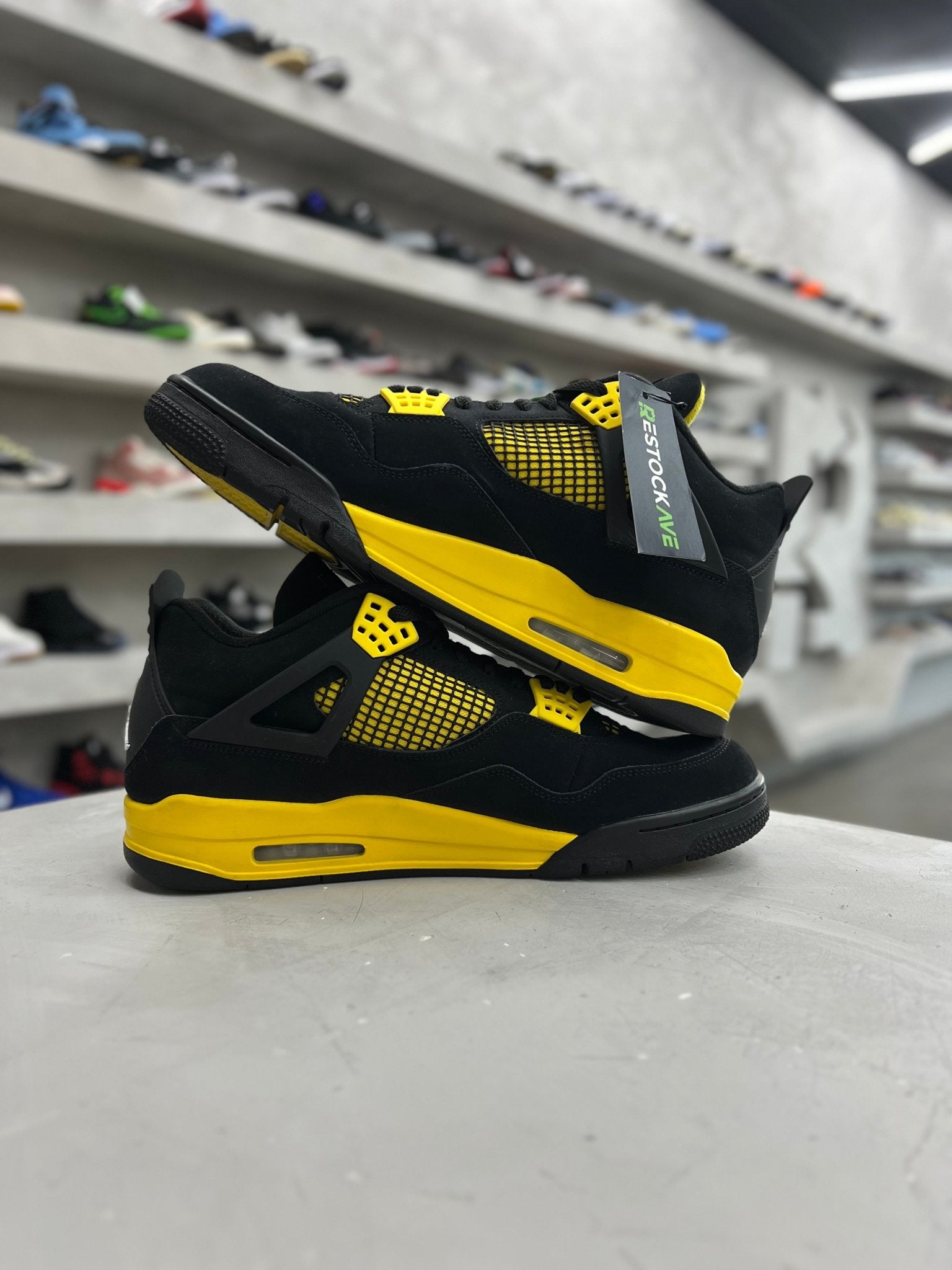 Jordan 4 Retro Thunder Sz 13 (PREOWNED)(NO BOX) - Restock AveJordan 4 Retro Thunder Sz 13 (PREOWNED)(NO BOX)Restock AveRestock Ave13Restock Ave