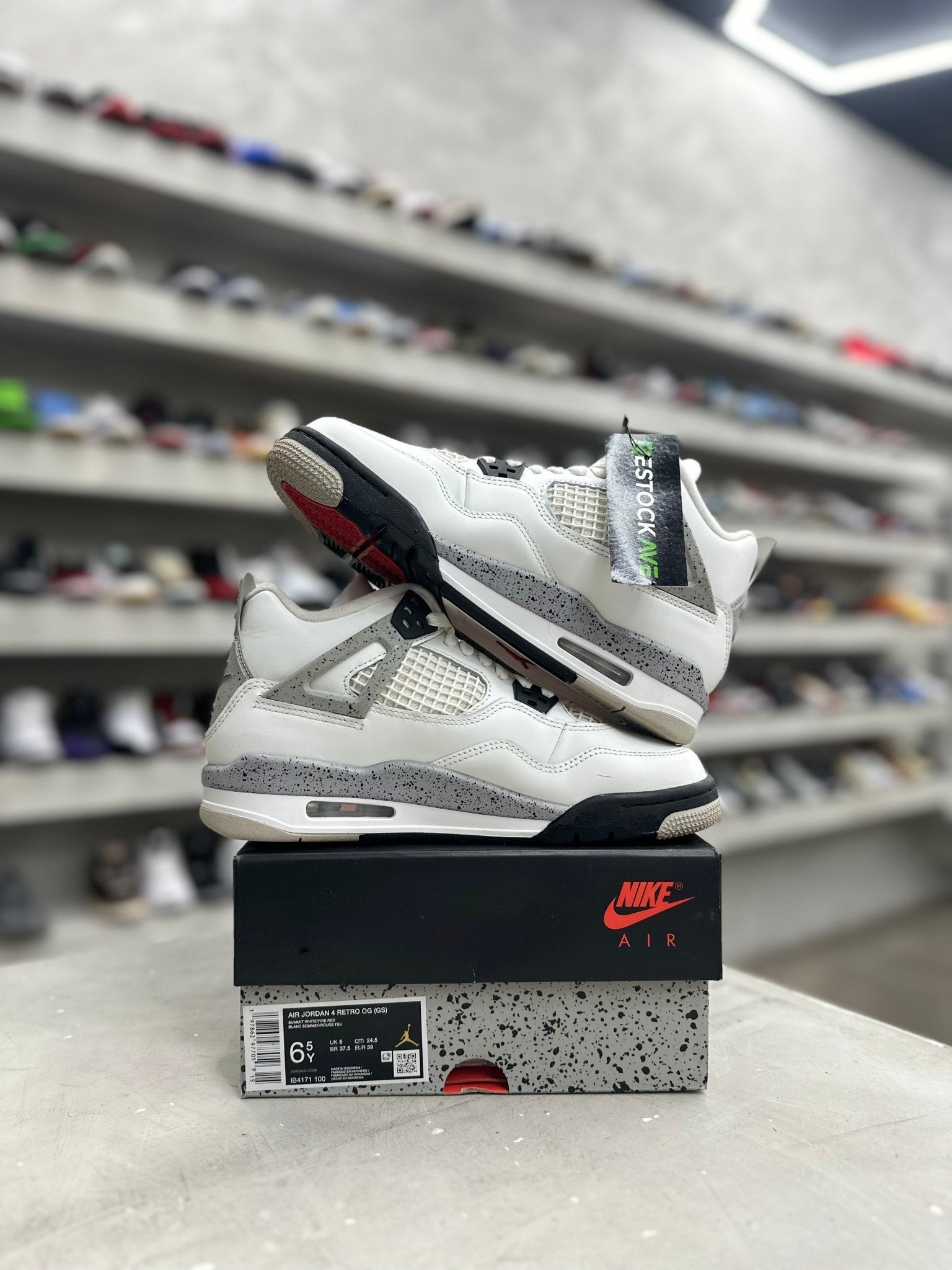 Jordan 4 Retro White Cement Sz 6.5y (PREOWNED) - Restock AveJordan 4 Retro White Cement Sz 6.5y (PREOWNED)Restock AveRestock Ave6.5yRestock Ave