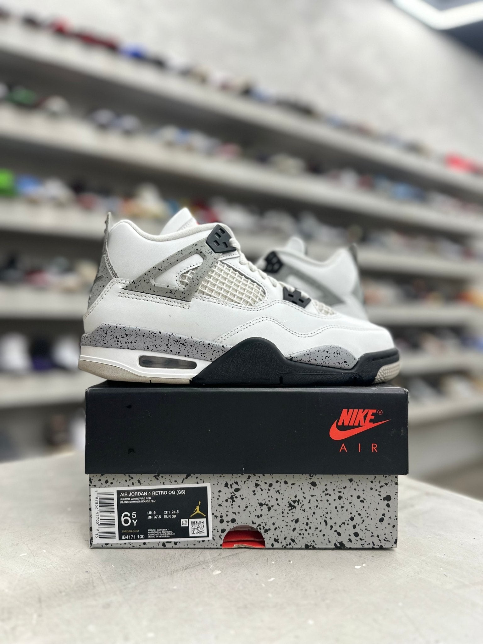 Jordan 4 Retro White Cement Sz 6.5y (PREOWNED) - Restock AveJordan 4 Retro White Cement Sz 6.5y (PREOWNED)Restock AveRestock Ave6.5yRestock Ave