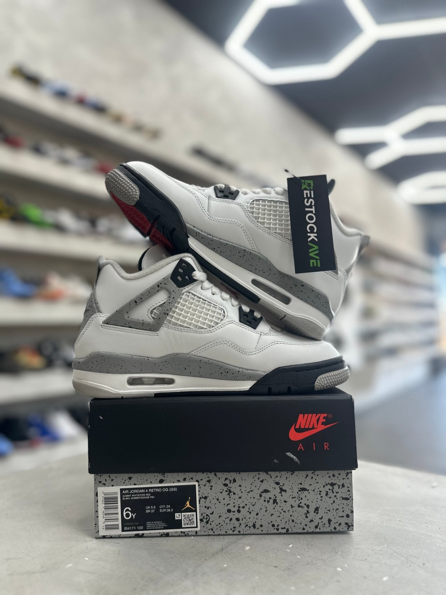 Jordan 4 Retro White Cement Sz 6y (PREOWNED) - Restock AveJordan 4 Retro White Cement Sz 6y (PREOWNED)Restock AveRestock Ave6yRestock Ave