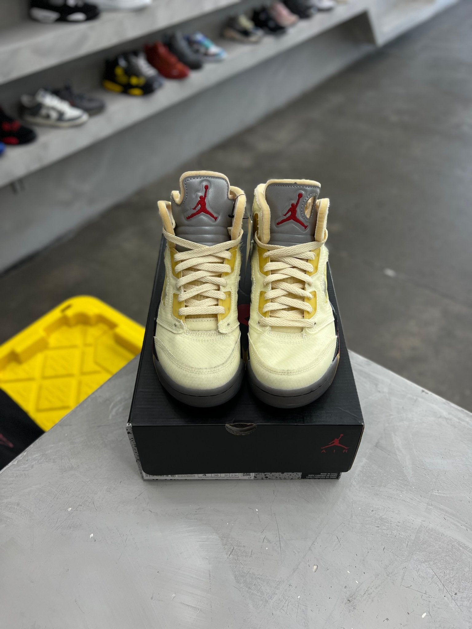 Jordan 5 Retro Off - White Sail Sz 4 (PREOWNED) - Restock AveJordan 5 Retro Off - White Sail Sz 4 (PREOWNED)Restock AveRestock Ave4Restock Ave