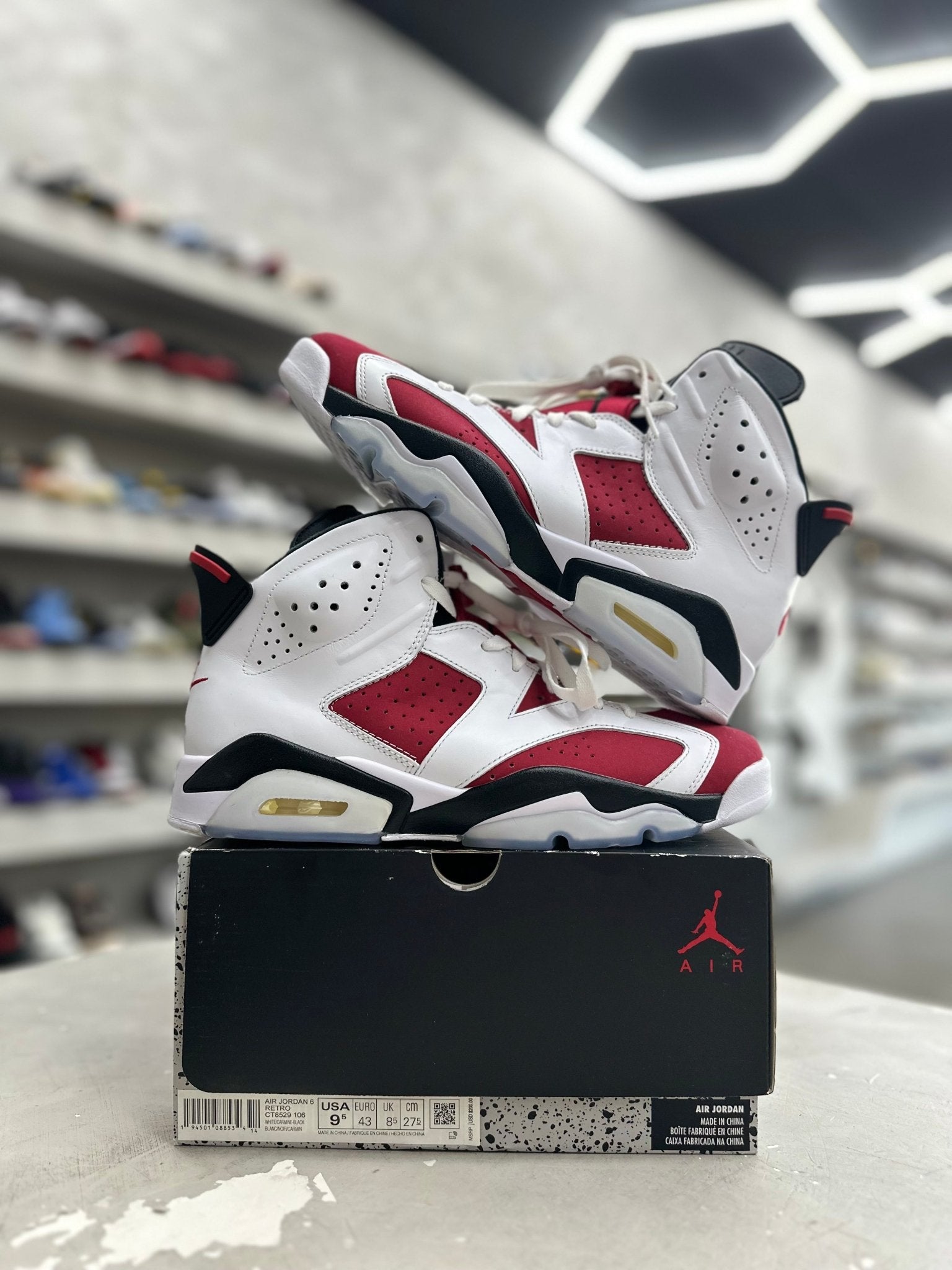 Jordan 6 Retro Carmine Sz 9.5 (PREOWNED) - Restock AveJordan 6 Retro Carmine Sz 9.5 (PREOWNED)Restock AveRestock Ave9.527026547Restock Ave
