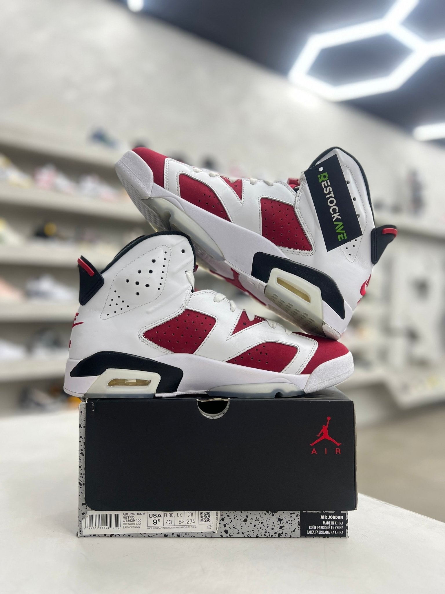 Jordan 6 Retro Carmine Sz 9.5 (PREOWNED) - Restock AveJordan 6 Retro Carmine Sz 9.5 (PREOWNED)Restock AveRestock Ave9.5Restock Ave