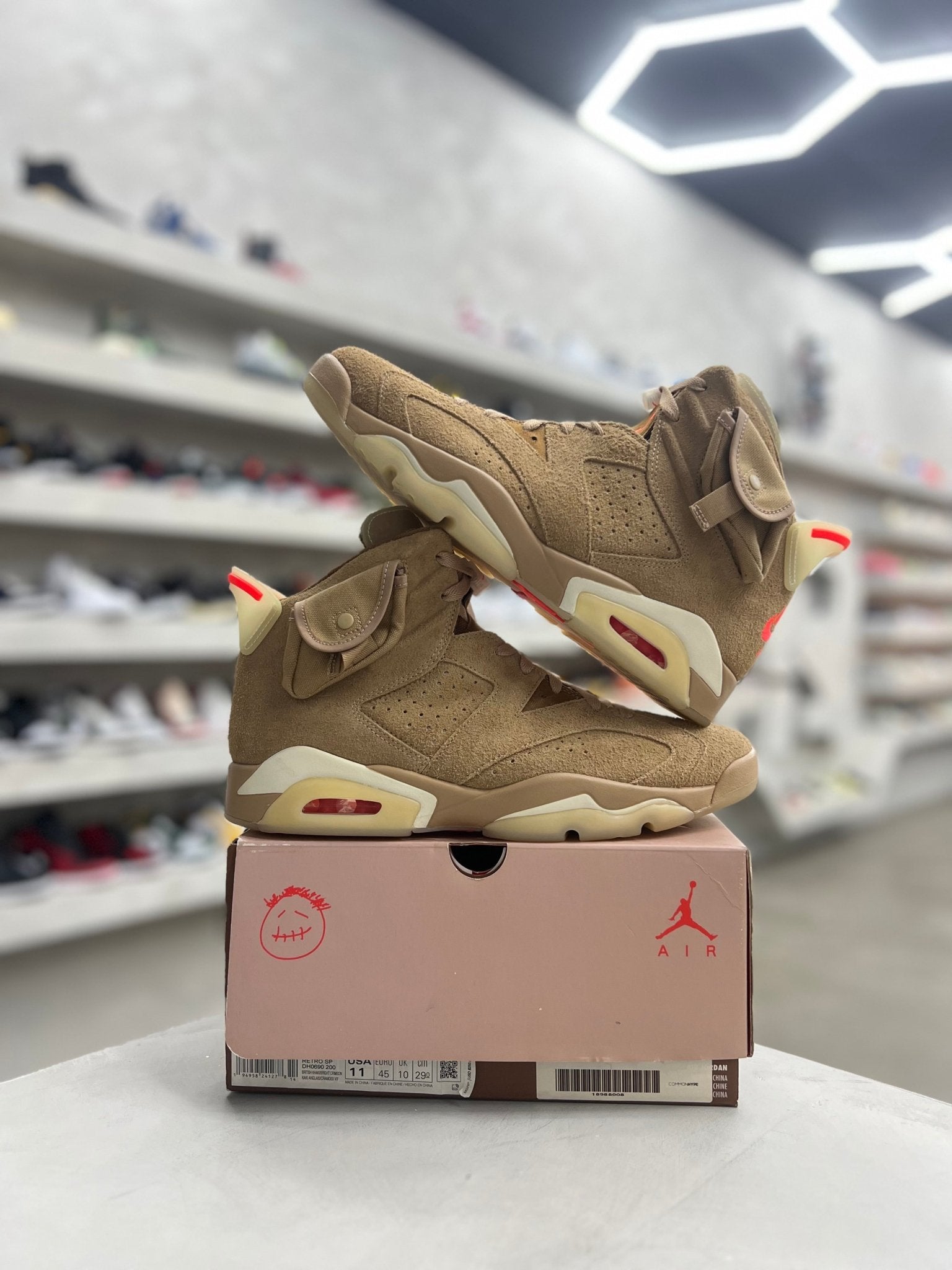 Jordan 6 Retro Travis Scott British Khaki Sz 11 (PREOWNED) - Restock AveJordan 6 Retro Travis Scott British Khaki Sz 11 (PREOWNED)Restock AveRestock Ave1140645747Restock Ave